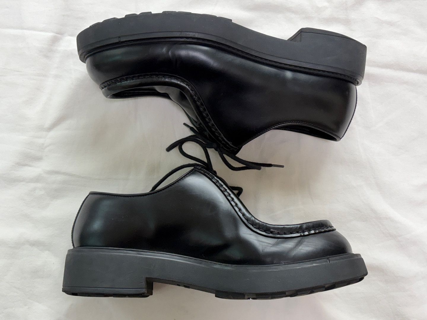 Prada PRADA Opaque Brushed Leather Lace-up Shoes Size US 10.5 / EU 43-44 - 5 Thumbnail