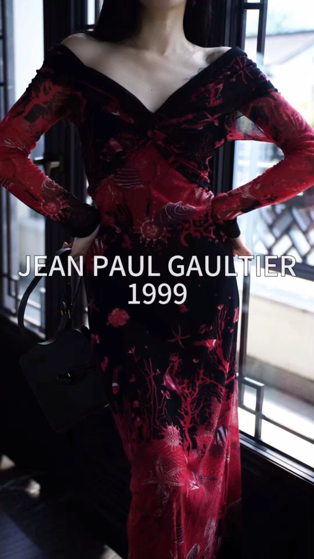 Jean Paul Gaultier JPG 1999 Vintage Red Black Underwater Tulle Dress Size S / US 4 / IT 40 - 1 Thumbnail