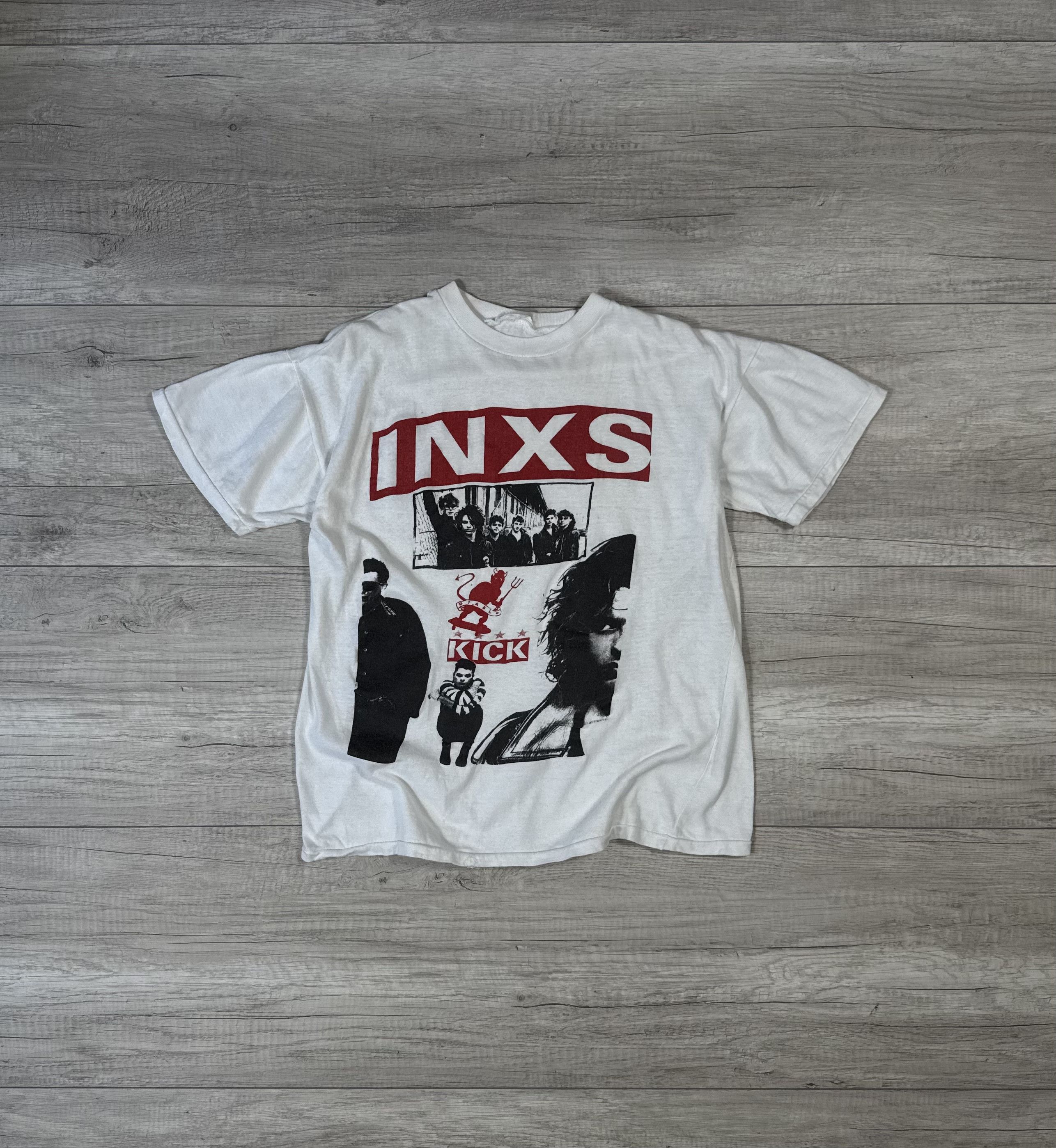 Band Tees INXS Kick Diablo 1987 Vintage 80s Australian Rock Band Size US M / EU 48-50 / 2 - 2 Thumbnail