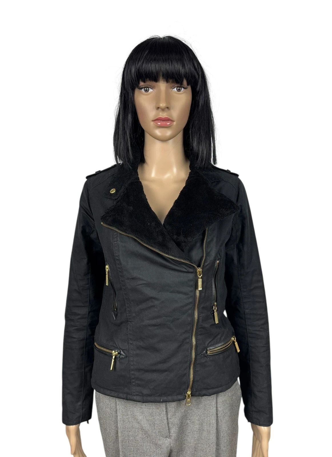 Barbour Barbour International Wax Asymmetrical Jacket Biker UK8 US4 Size S / US 4 / IT 40 - 1 Thumbnail