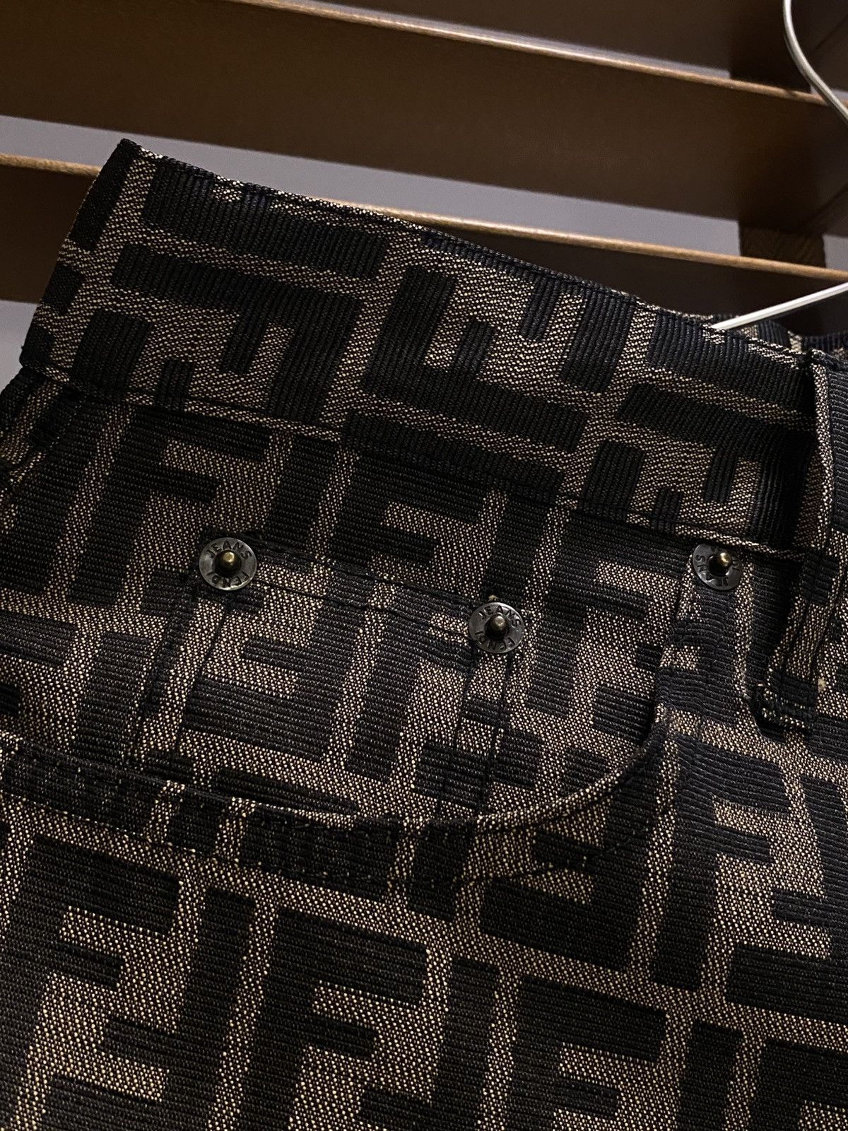 Fendi Fendi 90 Zucca Brown Black FF Logo Monogram High Waist Pants Size 28" / US 6 / IT 42 - 5 Thumbnail