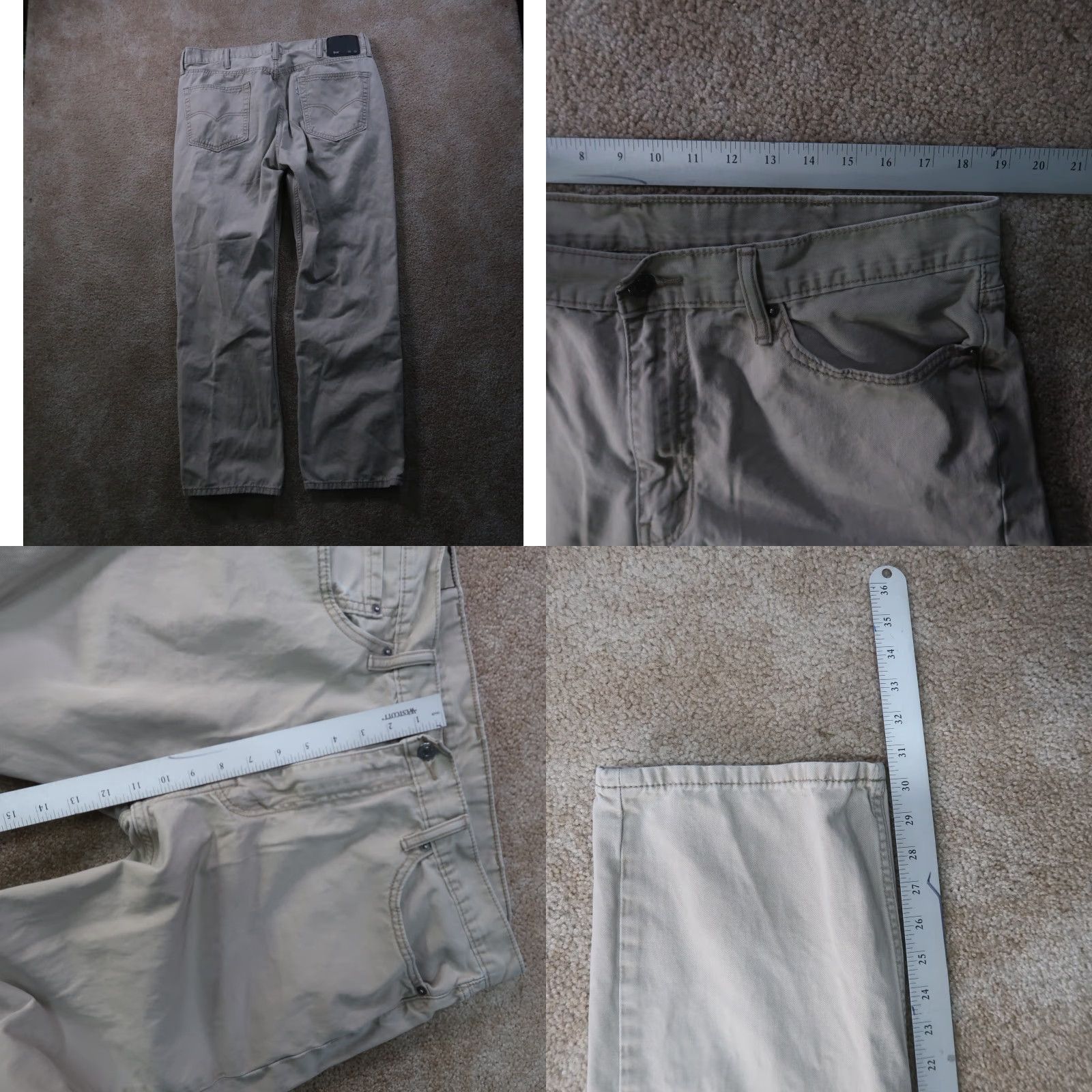 Levi's Levi's 514 Slim Straight Jeans Men 38x32 Beige Khaki Denim 5-Pocket American Grunge 38 in Regular Rise Mid Vintage: No Size US 38 / EU 54 - 8 Thumbnail