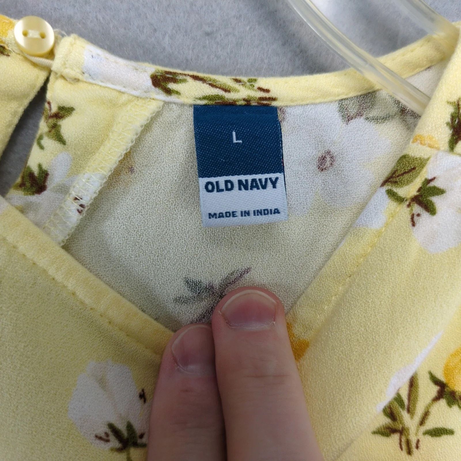 Old Navy Old Navy Yellow Floral Rayon Dress Sz L Knee Length Pockets Size L / US 10 / IT 46 - 5 Thumbnail