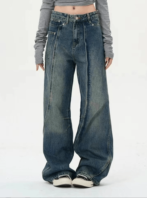 Japanese Brand × Jean American high street washed distressed jeans high waist Size US 32 / EU 48 - 1 Thumbnail
