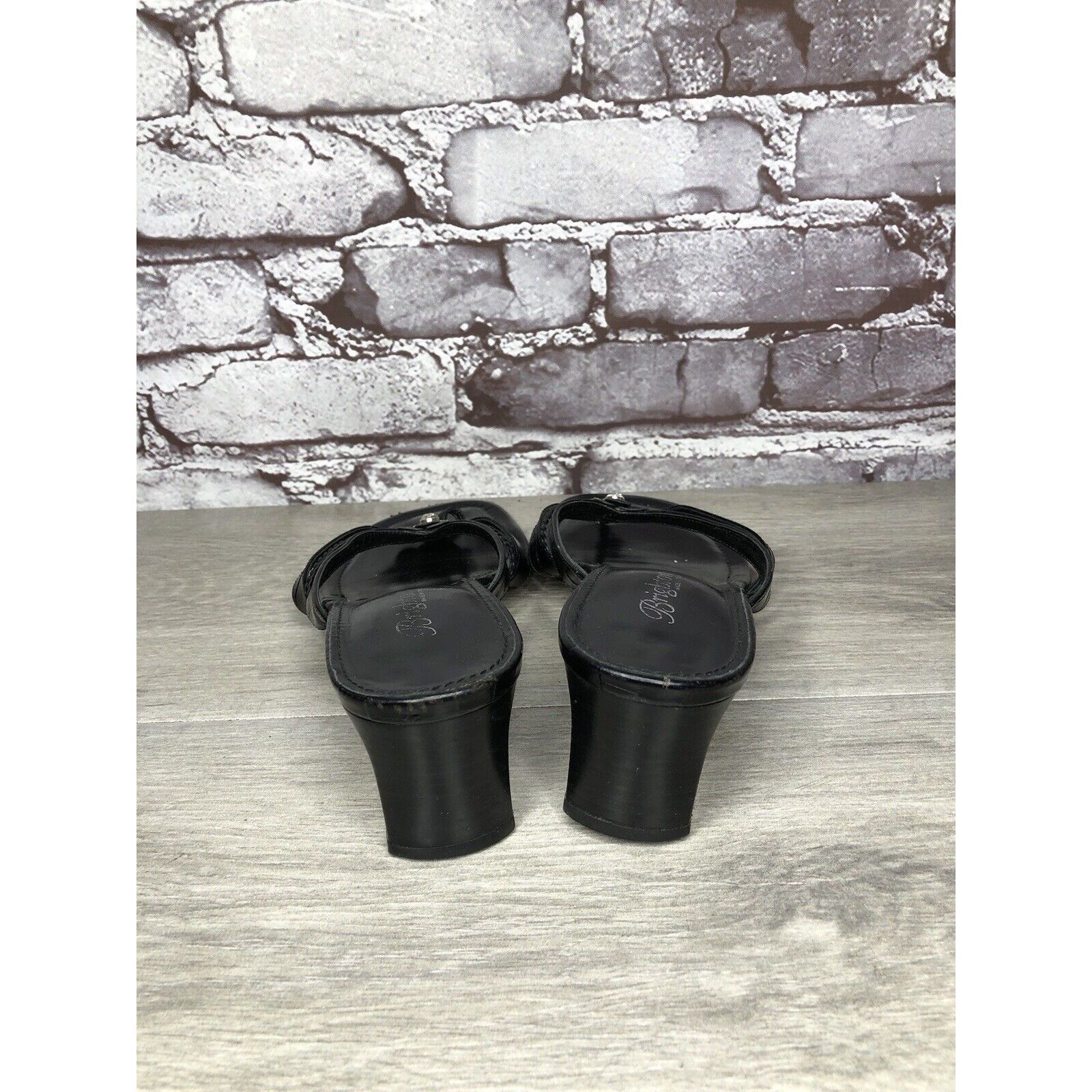 Brighton Brighton Kylie Black Leather Heart Heel Sandals Women’s Sz 9 Size US 9.5 / IT 39.5 - 10 Thumbnail