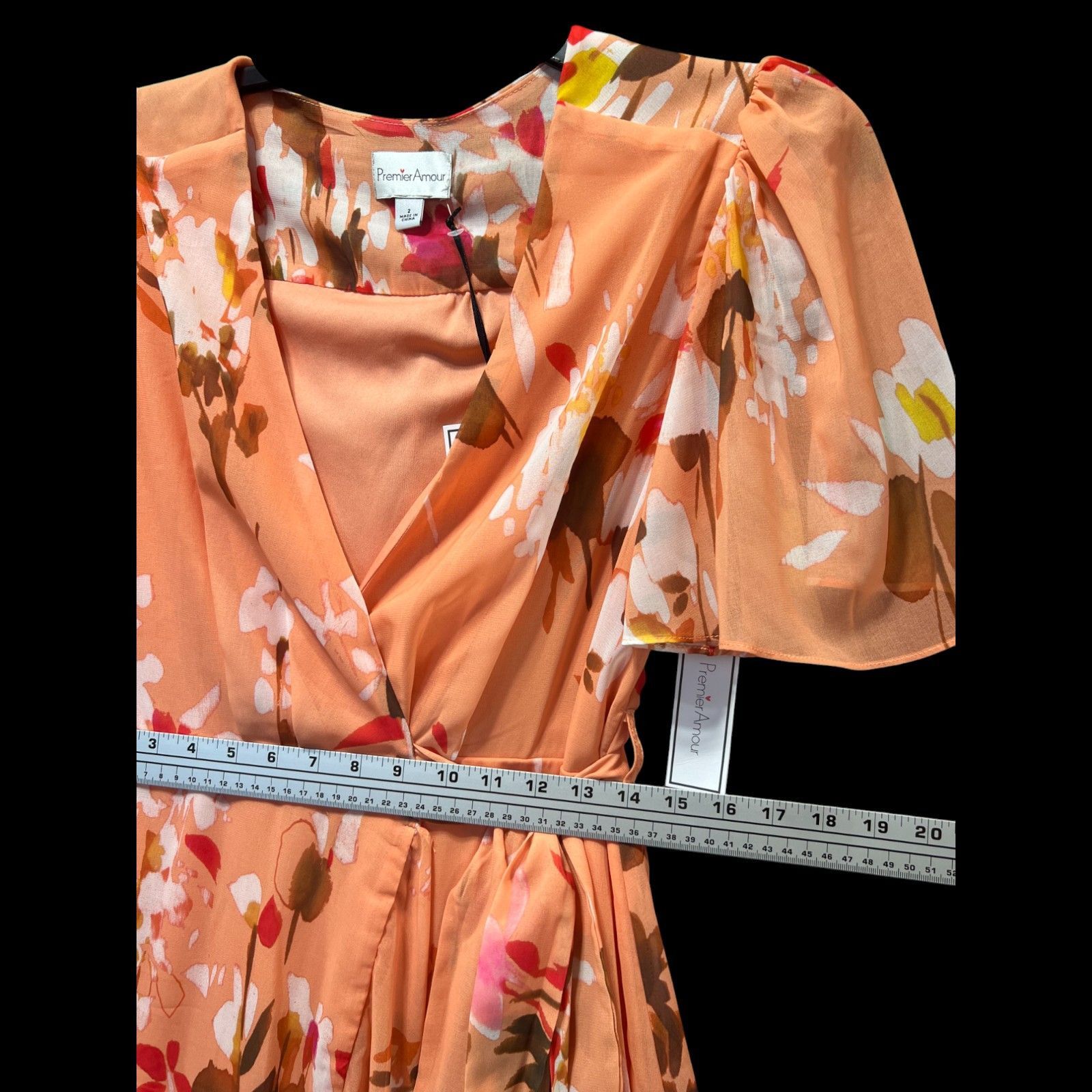 Other Premier Amour - Women's Short Sleeve Floral Midi Fit + Flare Size XS / US 0-2 / IT 36-38 - 6 Thumbnail