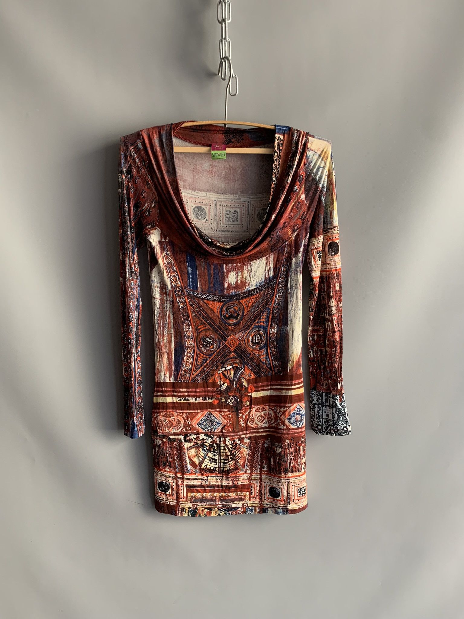 Other Save The Queen All-Over Print Dress Long Sleeve Size L / US 10 / IT 46 - 1 Thumbnail