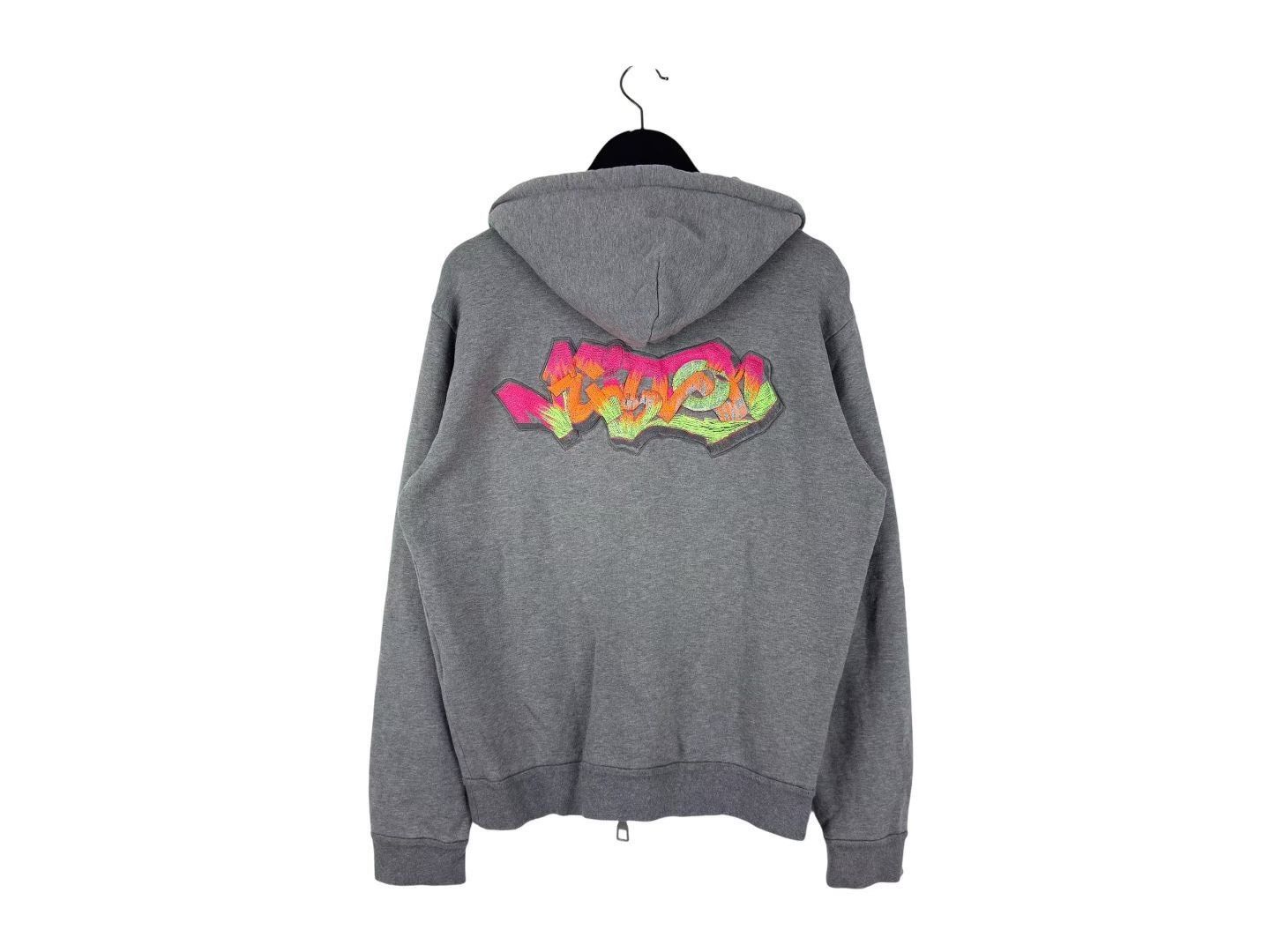 Louis Vuitton Louis Vuitton Gray Neon Embossed Logo Zip Hoodie Size US L / EU 52-54 / 3 - 2 Thumbnail