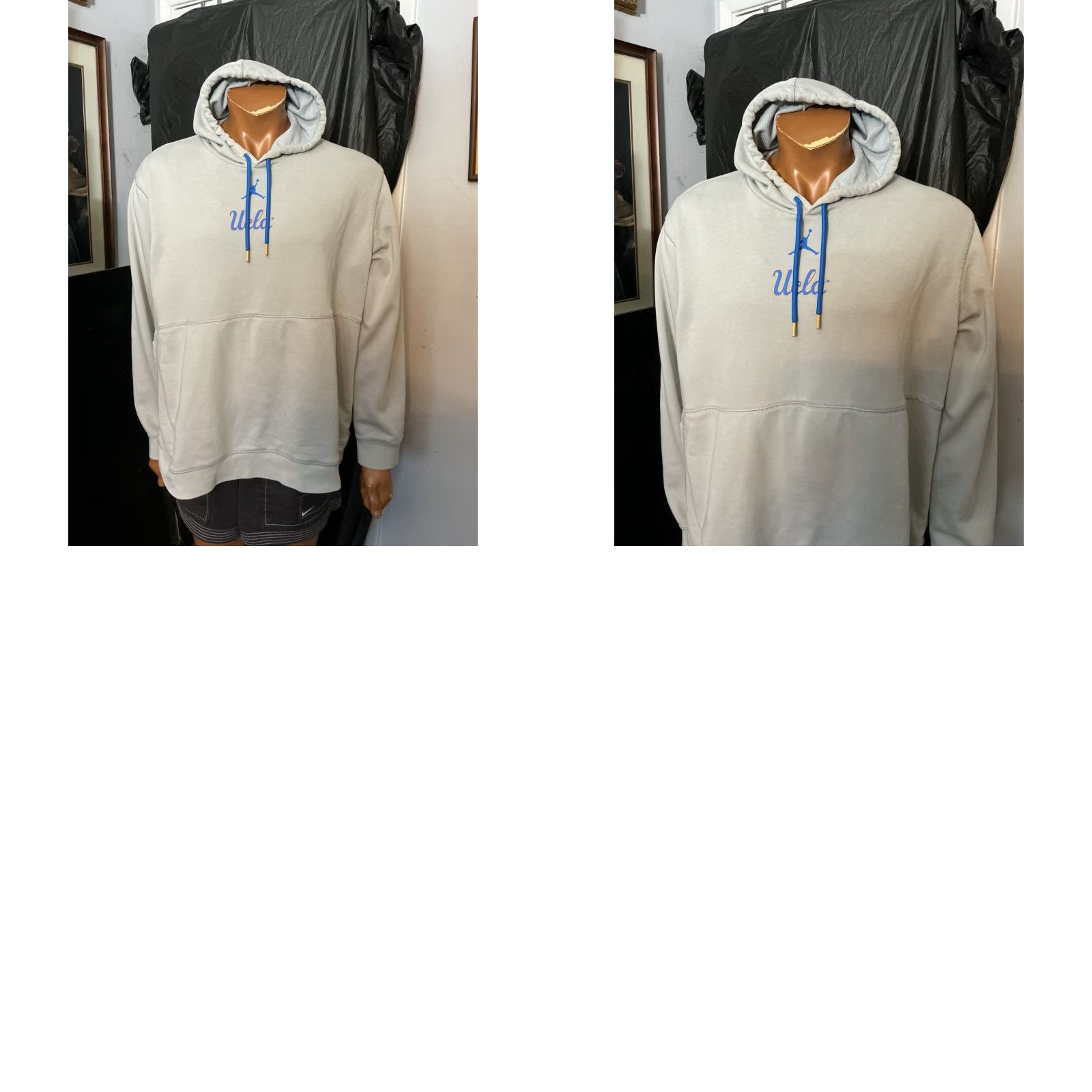 Jordan Brand VINTAGE Air Jordan UCLA Bruins Center Jumpman Logo Gray Pullover Hoodie XXL Mens Size US XXL / EU 58 / 5 - 8 Thumbnail