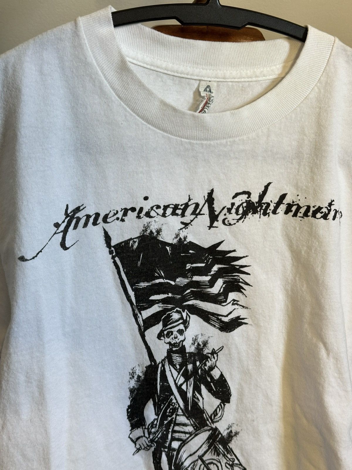 Band Tees AMERICAN NIGHTMARE drummer skeleton vintage white t-shirt Size US S / EU 44-46 / 1 - 3 Thumbnail