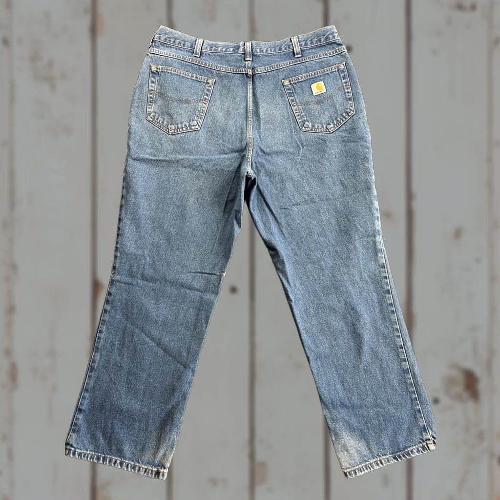 Carhartt VINTAGE Carhartt Jeans Relaxed Fit 38 x 30 Denim Blue 80s 90s Grunge Logo City Skater Mens Jeans Size US 38 / EU 54 - 1 Thumbnail