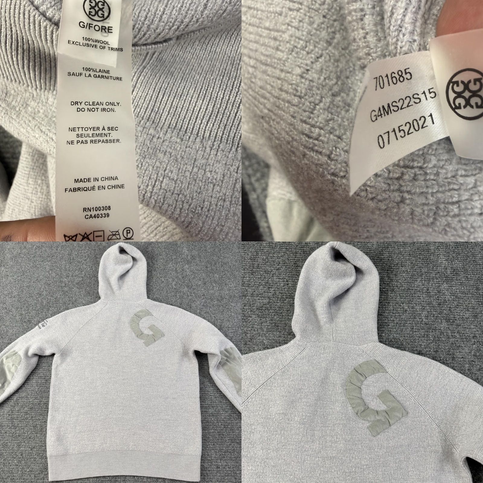 G/FORE G/FORE Sweater Mens M Hooded Wool Knit Pullover Gray Size US M / EU 48-50 / 2 - 8 Thumbnail