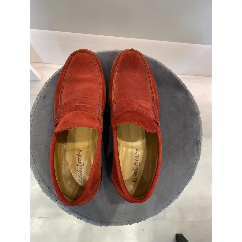 Russell & Bromley Russell & Bromley Red Suede Penny Loafers UK 8.5 Size US 9 / EU 42 - 2 Thumbnail