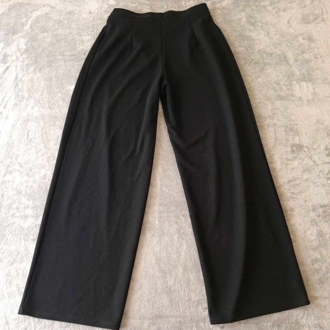 H&M H&M Dress Pants Womens Medium Black Wide Leg Pull On Pleated Buckle Accent 28x29 Size 32" / US 10 / IT 46 - 2 Thumbnail