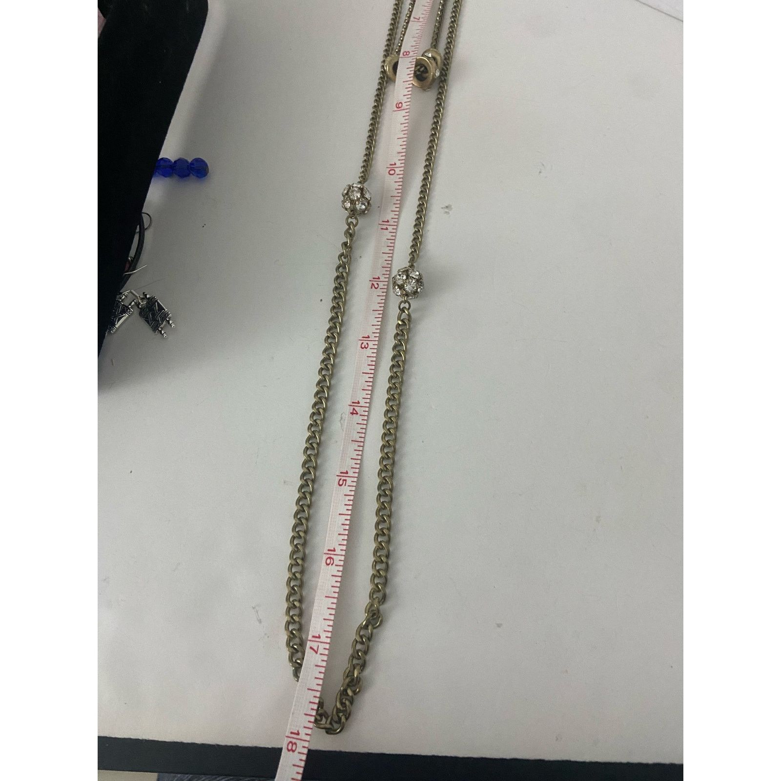 Other chain necklace gold tone with rhinestone Size ONE SIZE - 4 Thumbnail