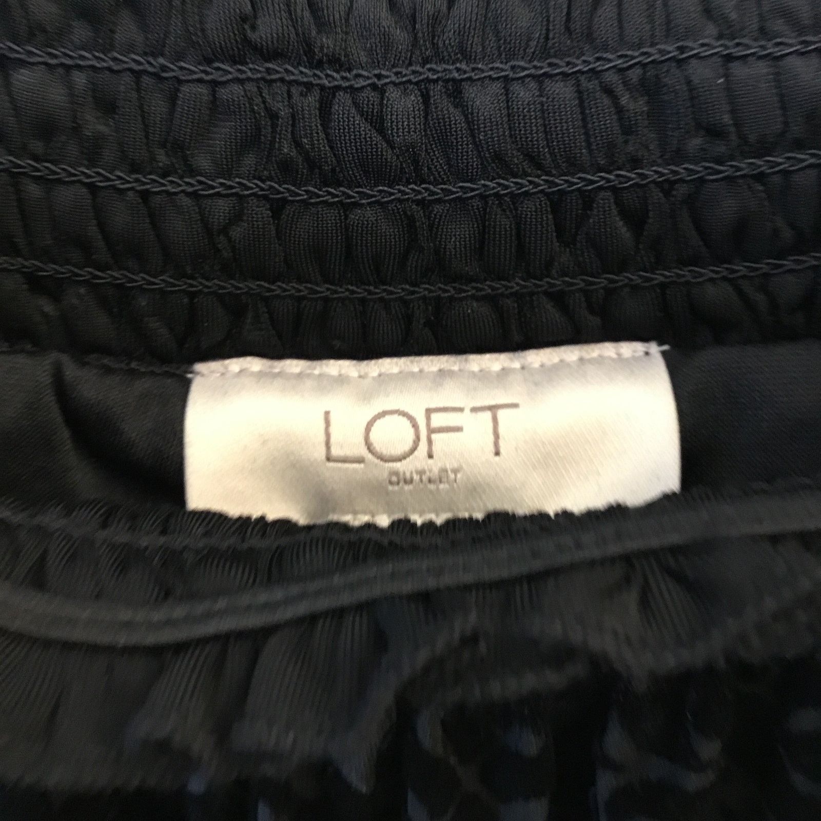 Loft LOFT Black Velvet Flower Off Shoulder Top Size S / US 4 / IT 40 - 3 Thumbnail