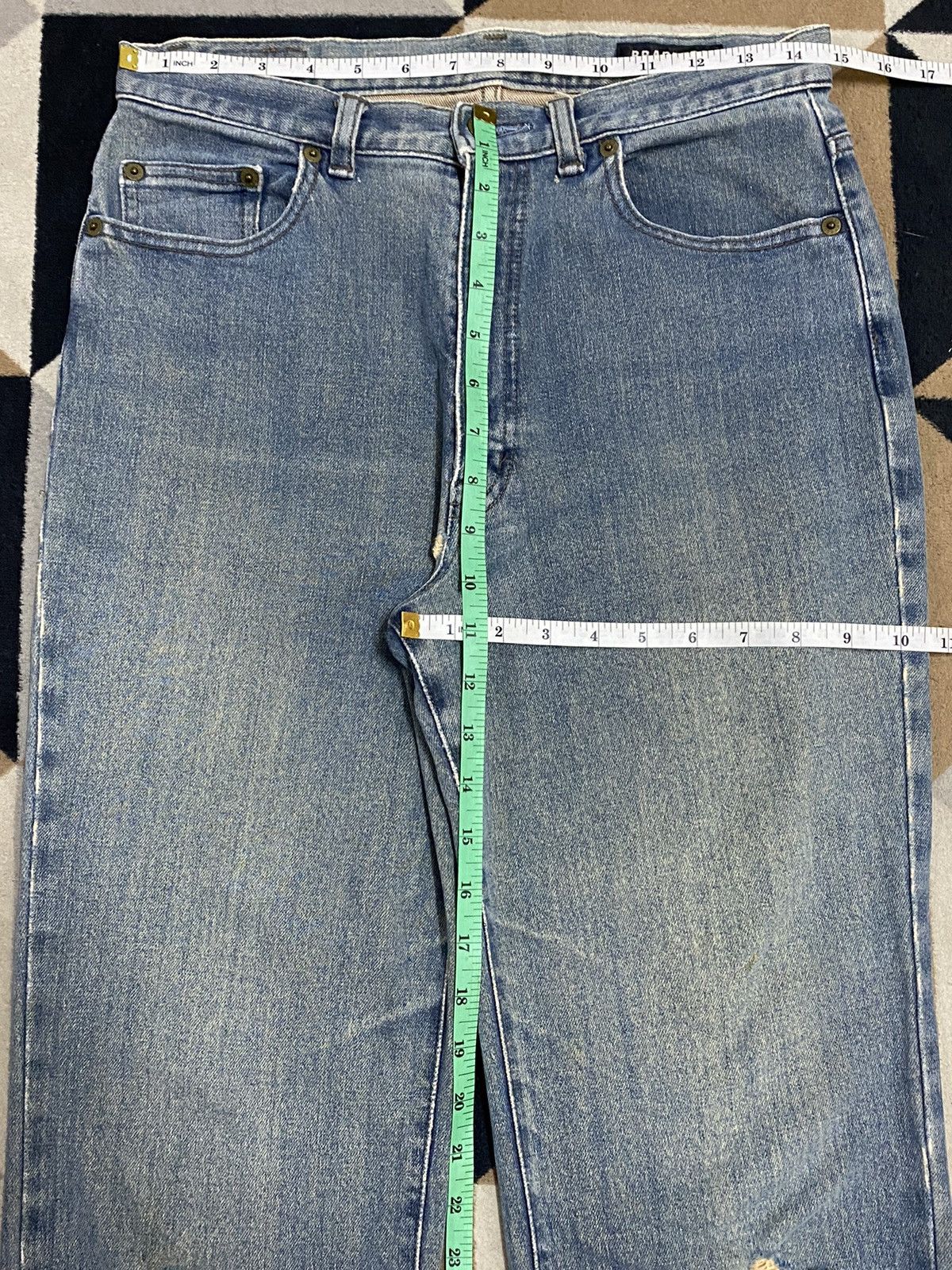 Japanese Brand Vintage Japanese Brappers Blue Wash Distressed Loose Jeans Size US 29 - 14 Thumbnail