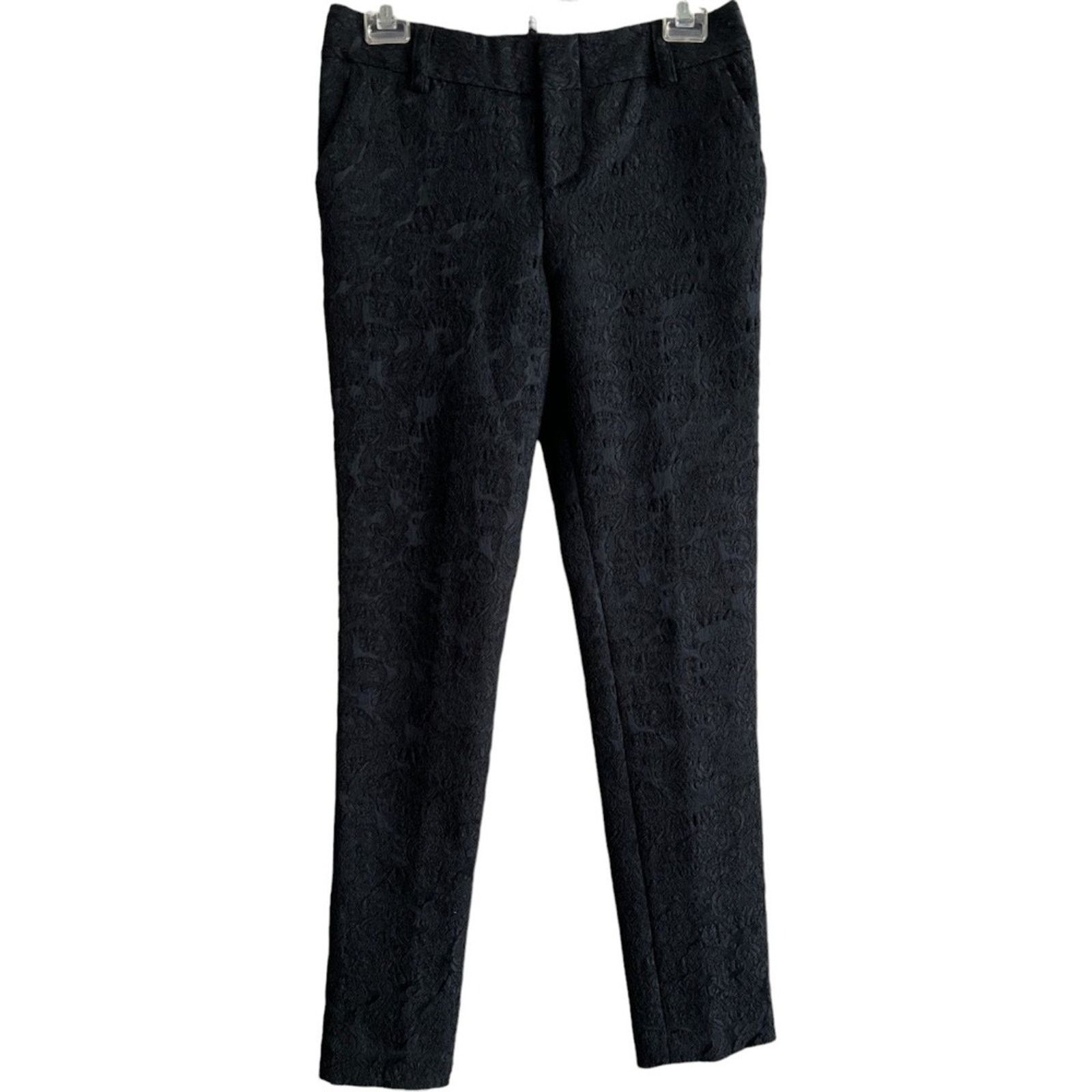 ALICE + OLIVIA Black Mid-Rise Straight Leg Pants XS/US2/W29
