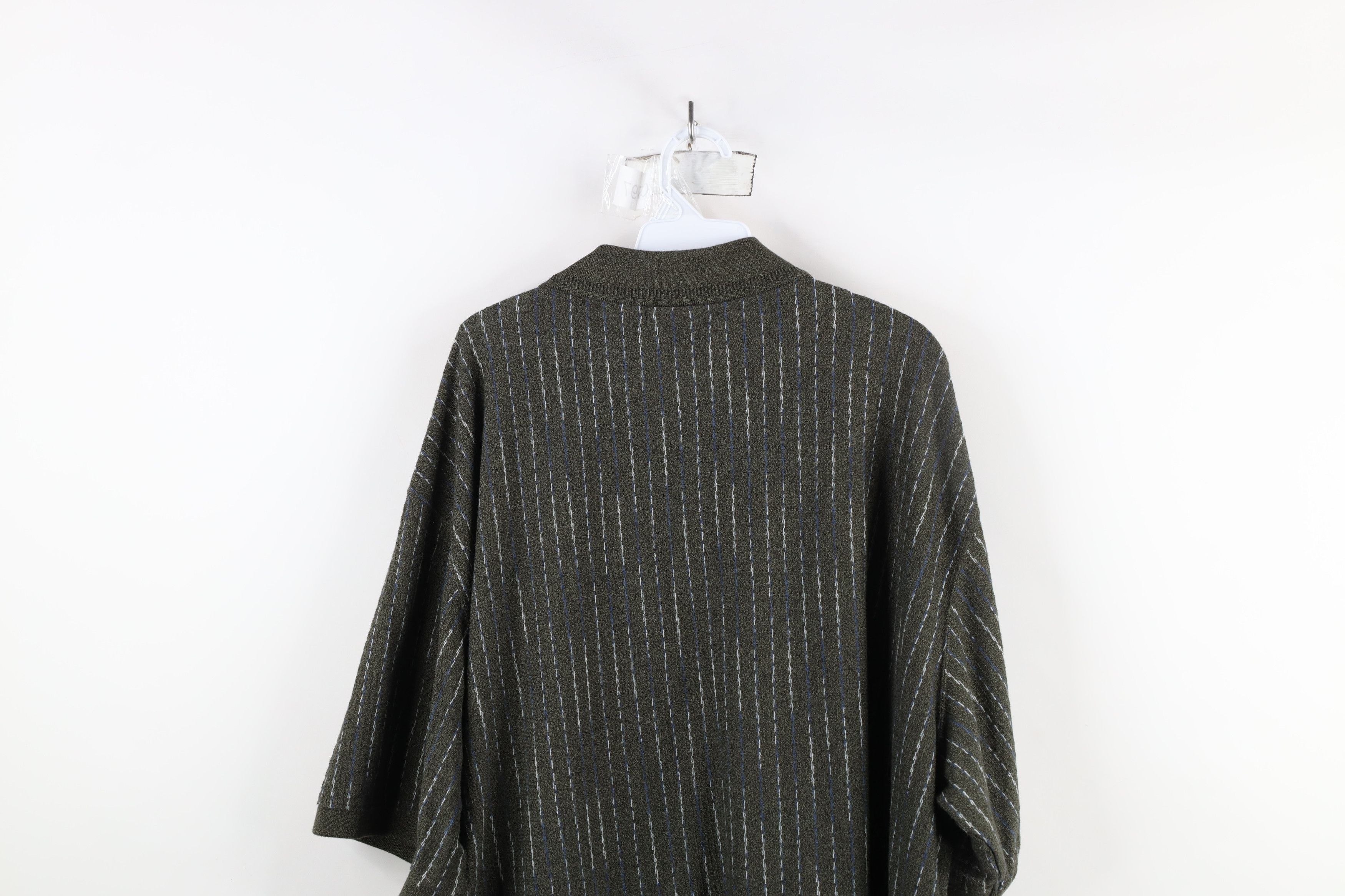 Vintage Vintage 90s Streetwear Knit Short Sleeve Polo Shirt Green Size US XXL / EU 58 / 5 - 11 Thumbnail
