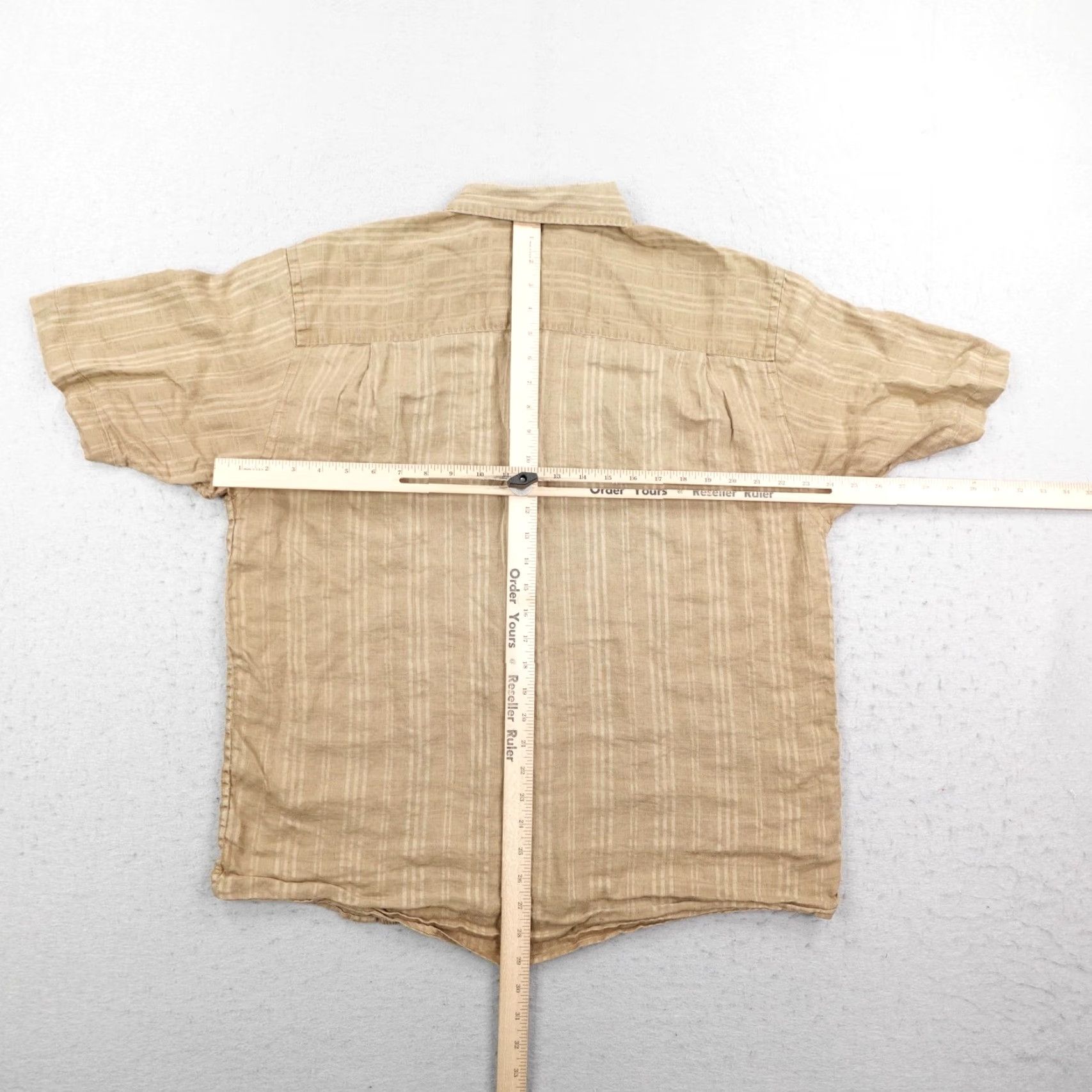 Tommy Bahama Tommy Bahama Shirt Mens Large Brown Stripes Linen Camp Button Up Lounge Casual Size US L / EU 52-54 / 3 - 5 Thumbnail