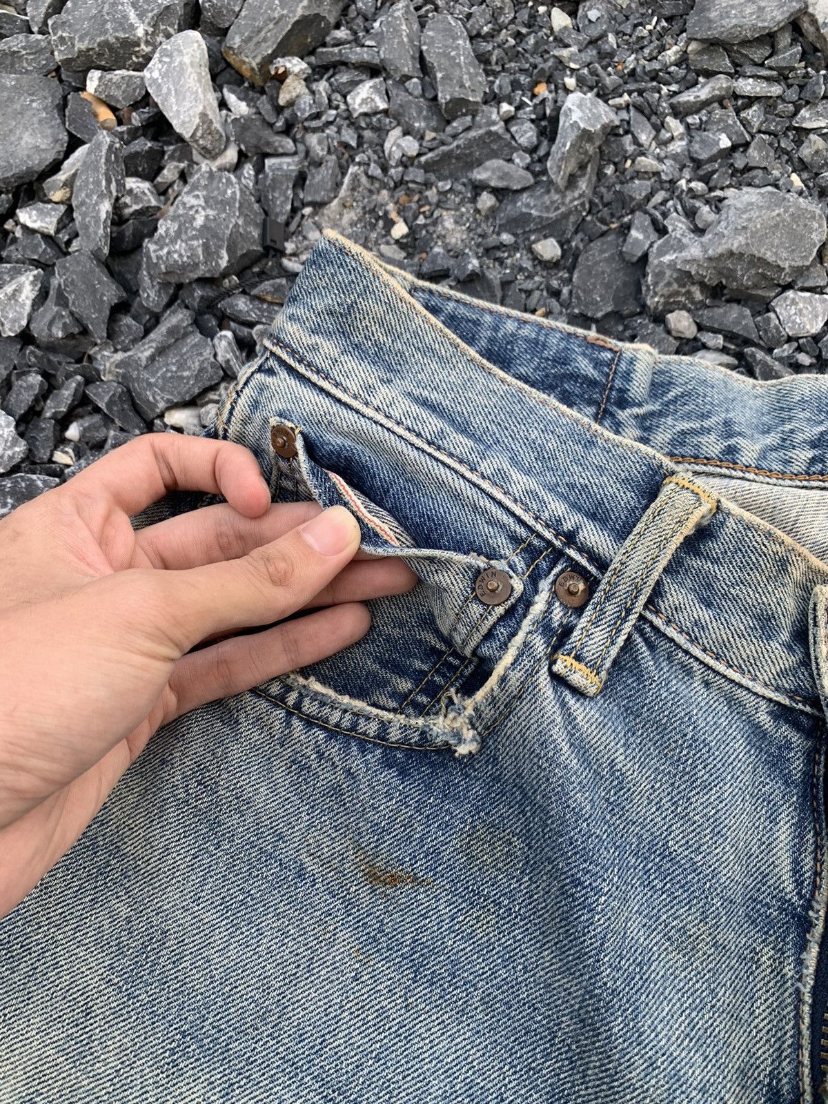 Kapital VINTAGE 505X SELVEDGE FADED JAPANESE DISTRESSED DENIM Size US 28 / EU 44 - 12 Thumbnail