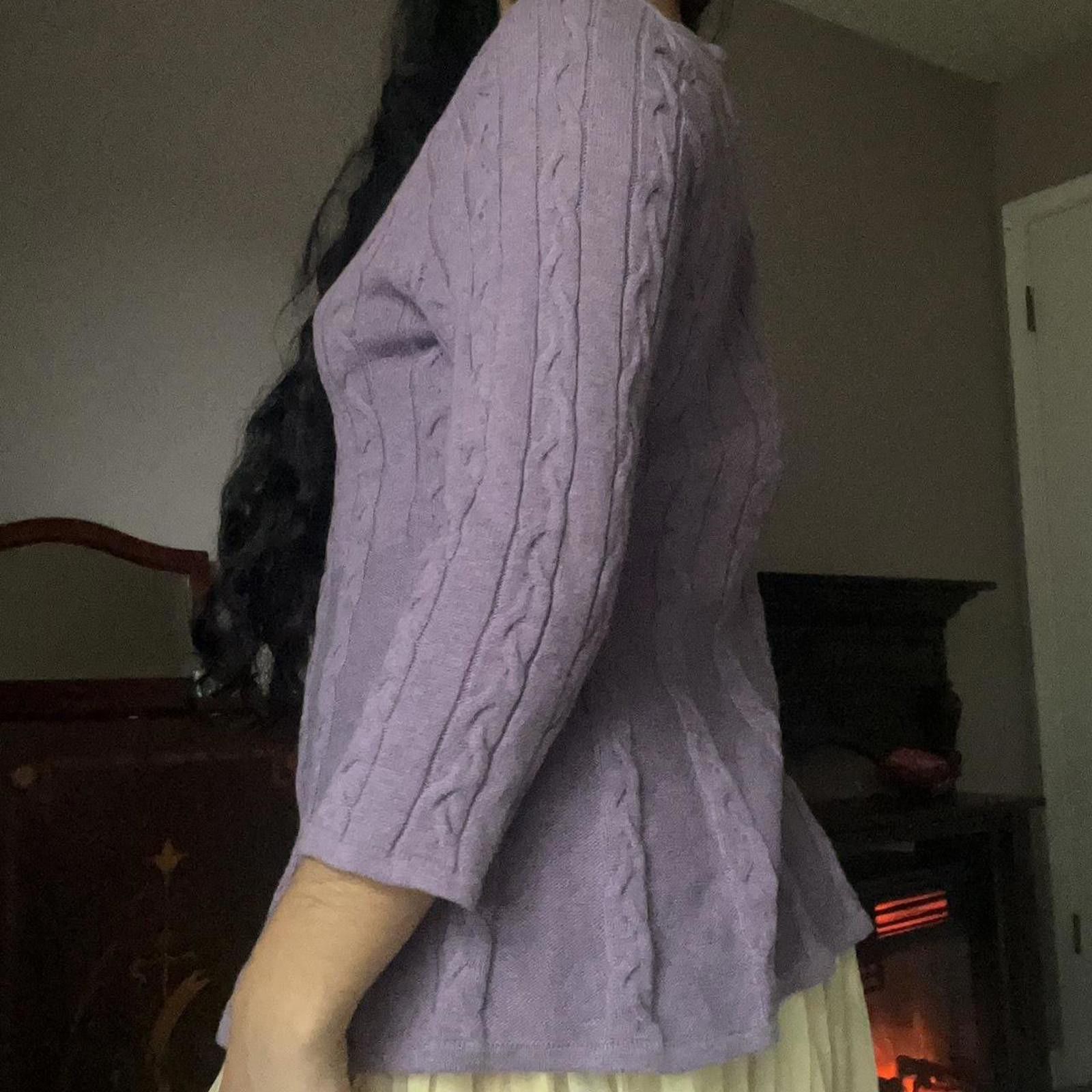 Croft & Barrow Purple knitted button up top #knitwear Size S / US 4 / IT 40 - 5 Thumbnail