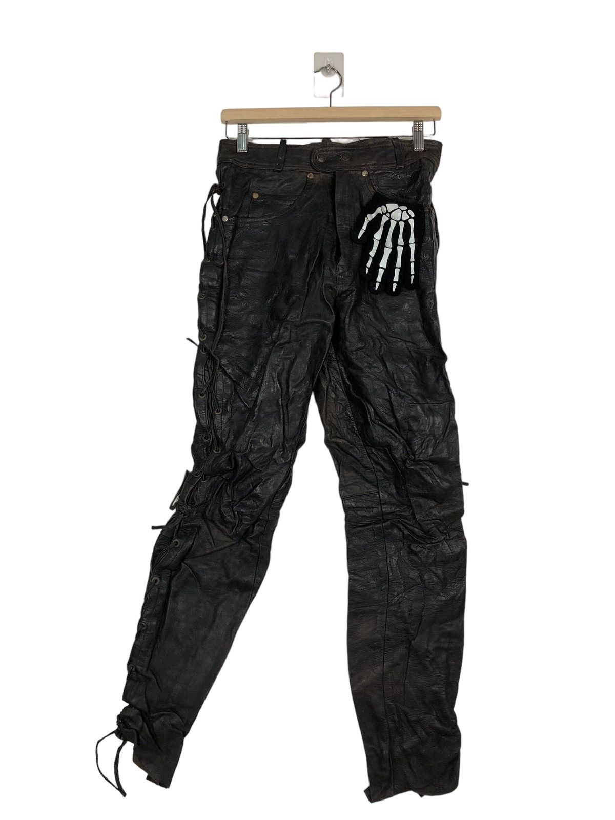 Genuine Leather 🔥Rare Bondage Genuine Leather Pants Issey Miyake Japan Size US 28 / EU 44 - 1 Thumbnail