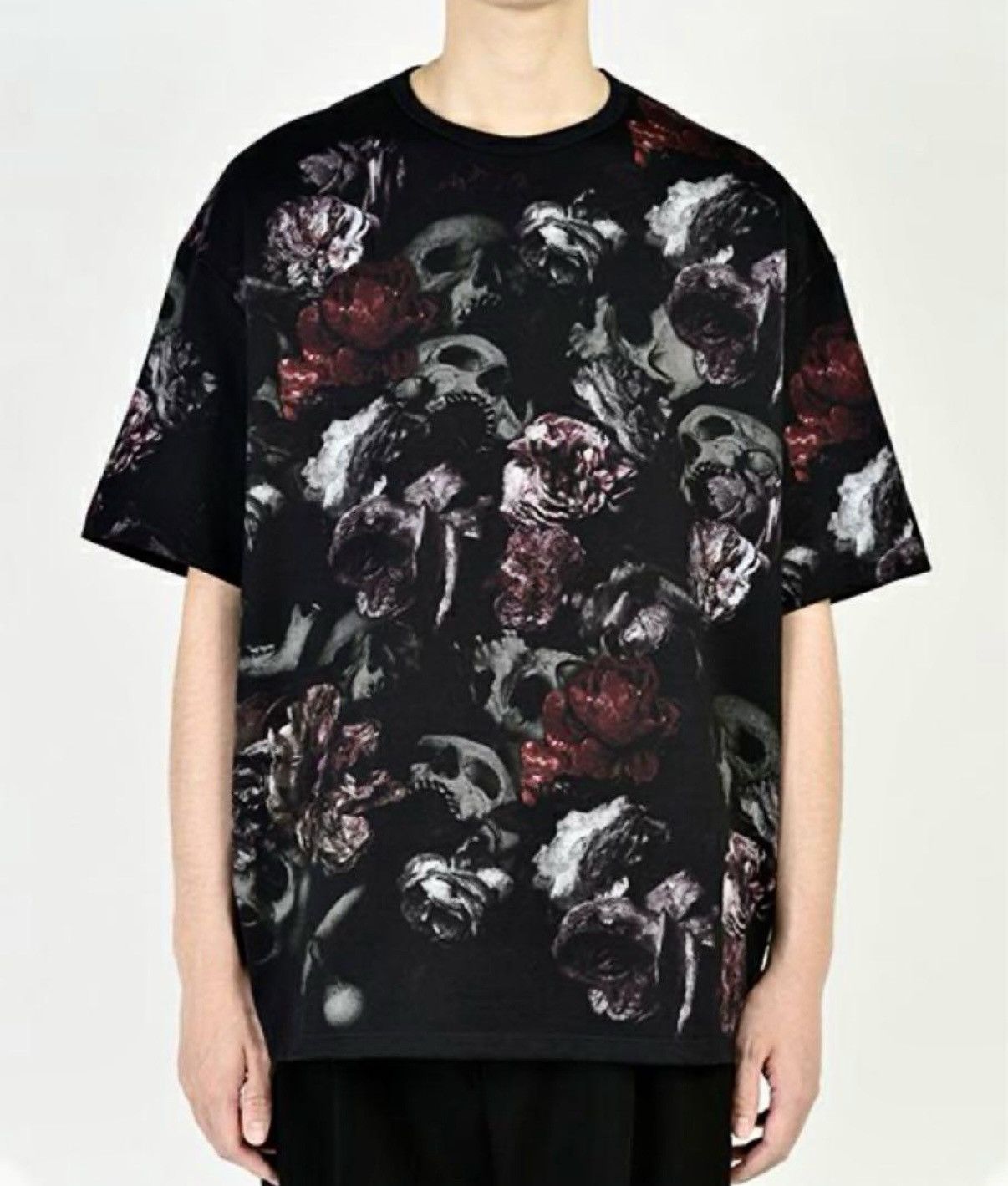 LAD MUSICIAN [ラッドミュージシャン] FLOWER SKULL Lad Musician lad musician BIG T-SHIRT INKJET FLOWER SKULL