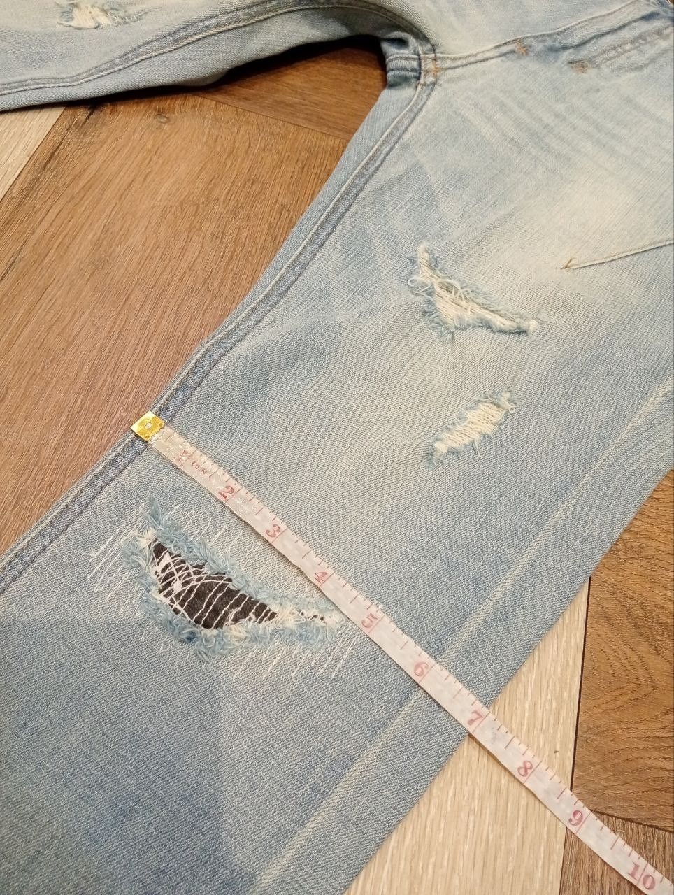 Number (N)ine NUMBER NINE JAPAN DISTRESSED LIGHT BLUE STRETCH DENIM PANTS Size US 30 / EU 46 - 19 Thumbnail