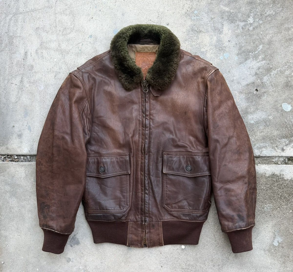Golden Bear Vintage 70s Golden Bear Leather Flight Jacket Size US M / EU 48-50 / 2 - 2 Thumbnail