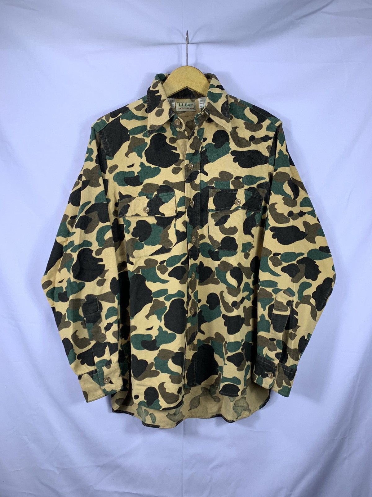 45rpm × Japanese Brand × Vintage LL Bean Camo Cotton Button Shirt Size US L / EU 52-54 / 3 - 1 Thumbnail