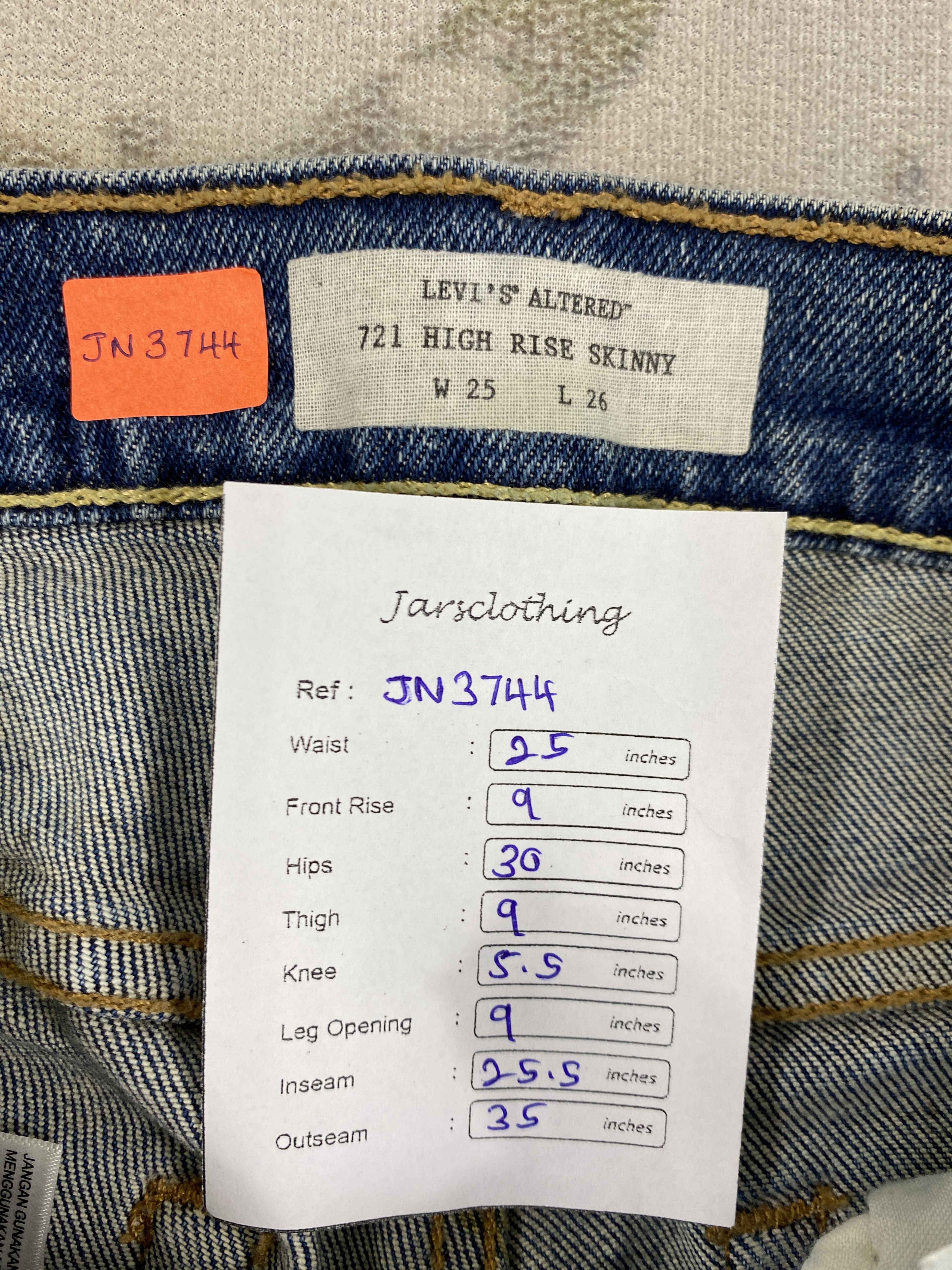 Levi's Levi's 721 High Rise Skinny Jeans 25x25.5 - JN3744 Size 36" / US 14 / IT 50 - 8 Thumbnail
