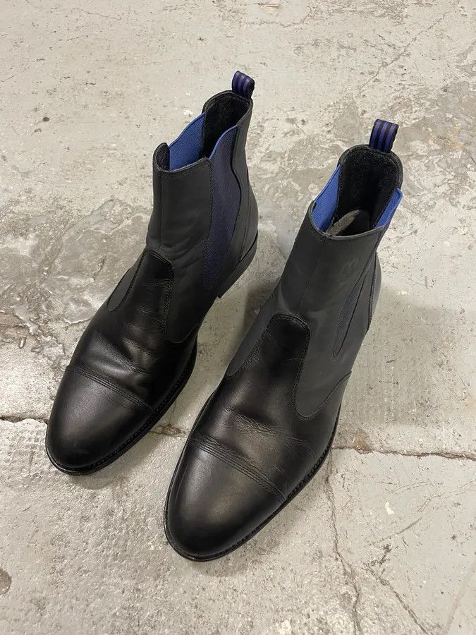 Vintage × Yohji Yamamoto AW2012 Yohji Yamamoto Black Hybrid Chelsea Leather Boots Size US 9.5 / EU 42-43 - 3 Thumbnail