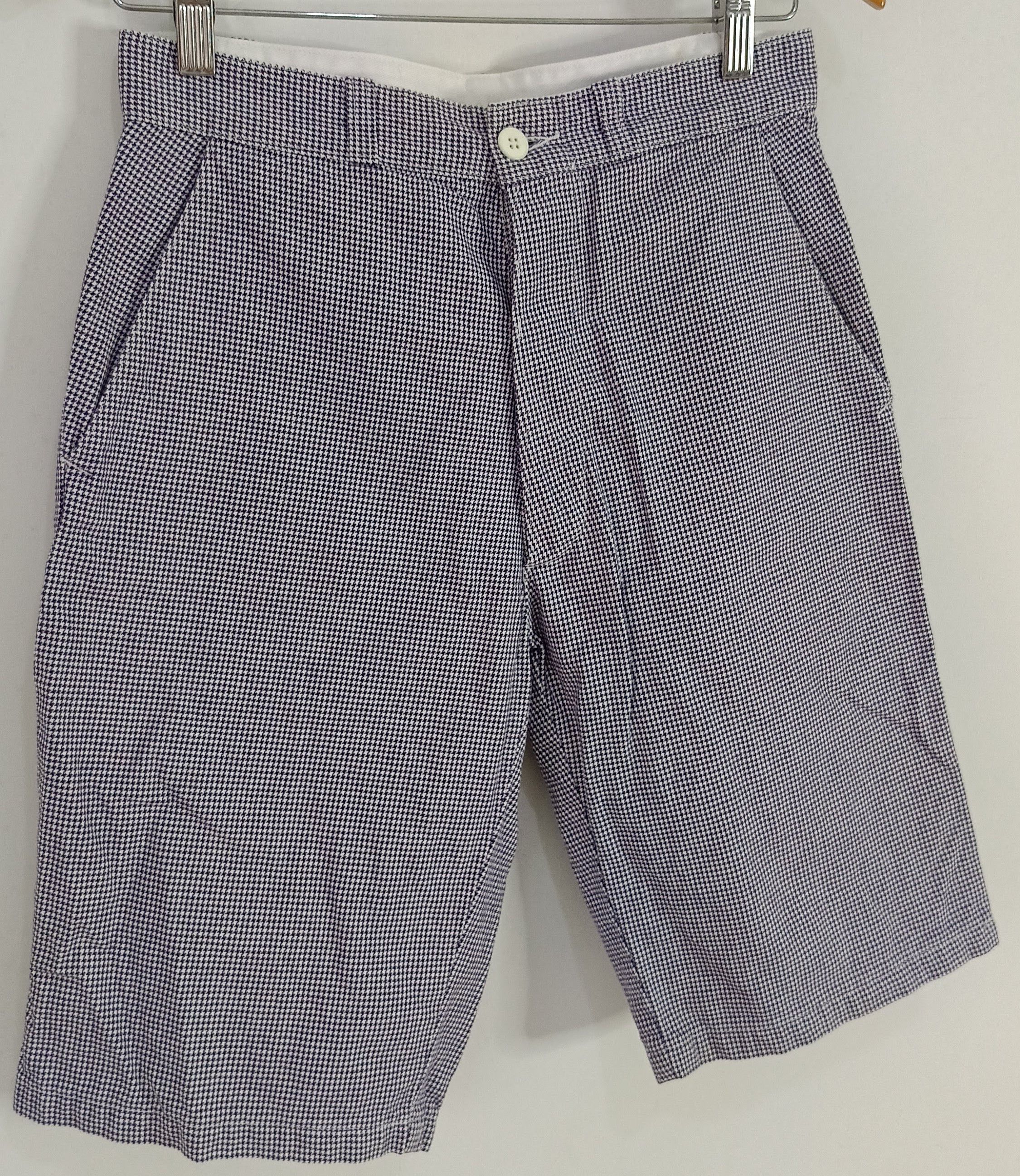 Danton DANTON France blue houndstooth pants shorts slim small Size US 28 / EU 44 - 3 Thumbnail