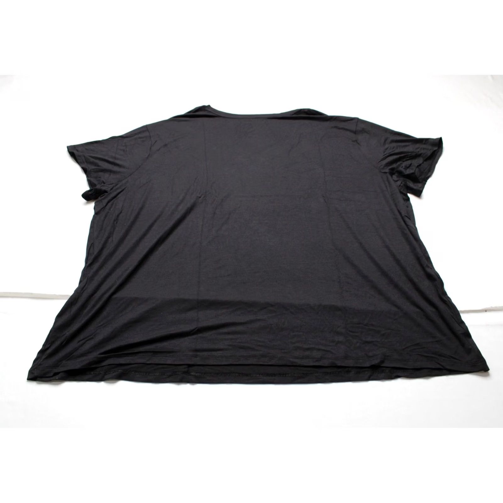 Nine West Nine West Women's Plus Essential Soft Spun V-Neck Tee MS7 Mineral Black Size 4X Size XXL / US 16-18 / IT 52-54 - 3 Thumbnail