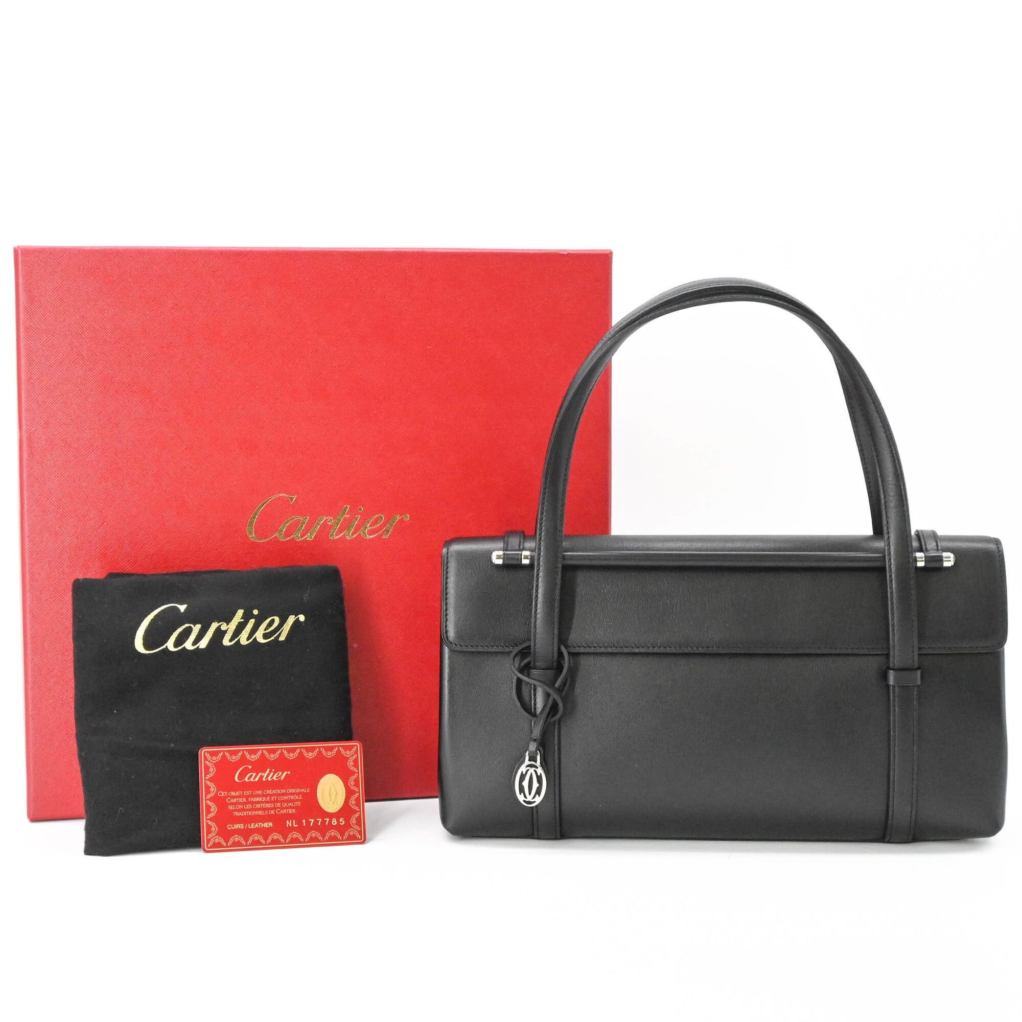 Cartier Cartier Cabochon Handbag, Leather, Black/Wine Red, L1000646 Size ONE SIZE - 1 Thumbnail