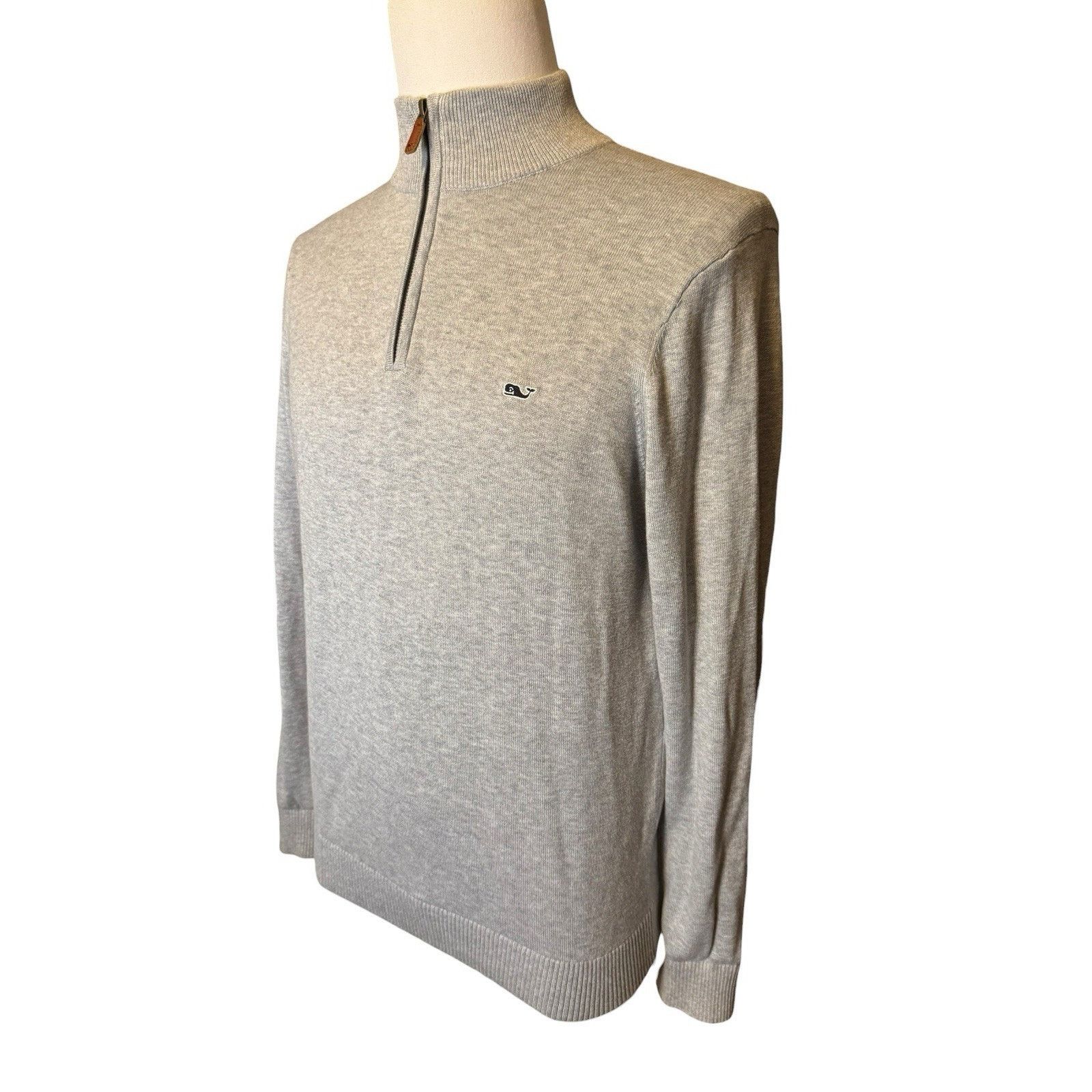 Vineyard Vines Vineyard Vines Quarter Zip Sweater Gray 100% Cotton Size US S / EU 44-46 / 1 - 5 Thumbnail