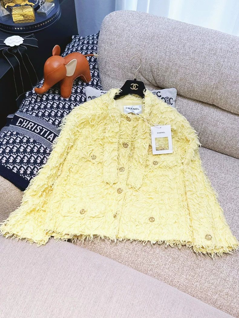 Chanel Chanel 21C chick yellow tassel metal buckle streamer long- Size L / US 10 / IT 46 - 1 Thumbnail