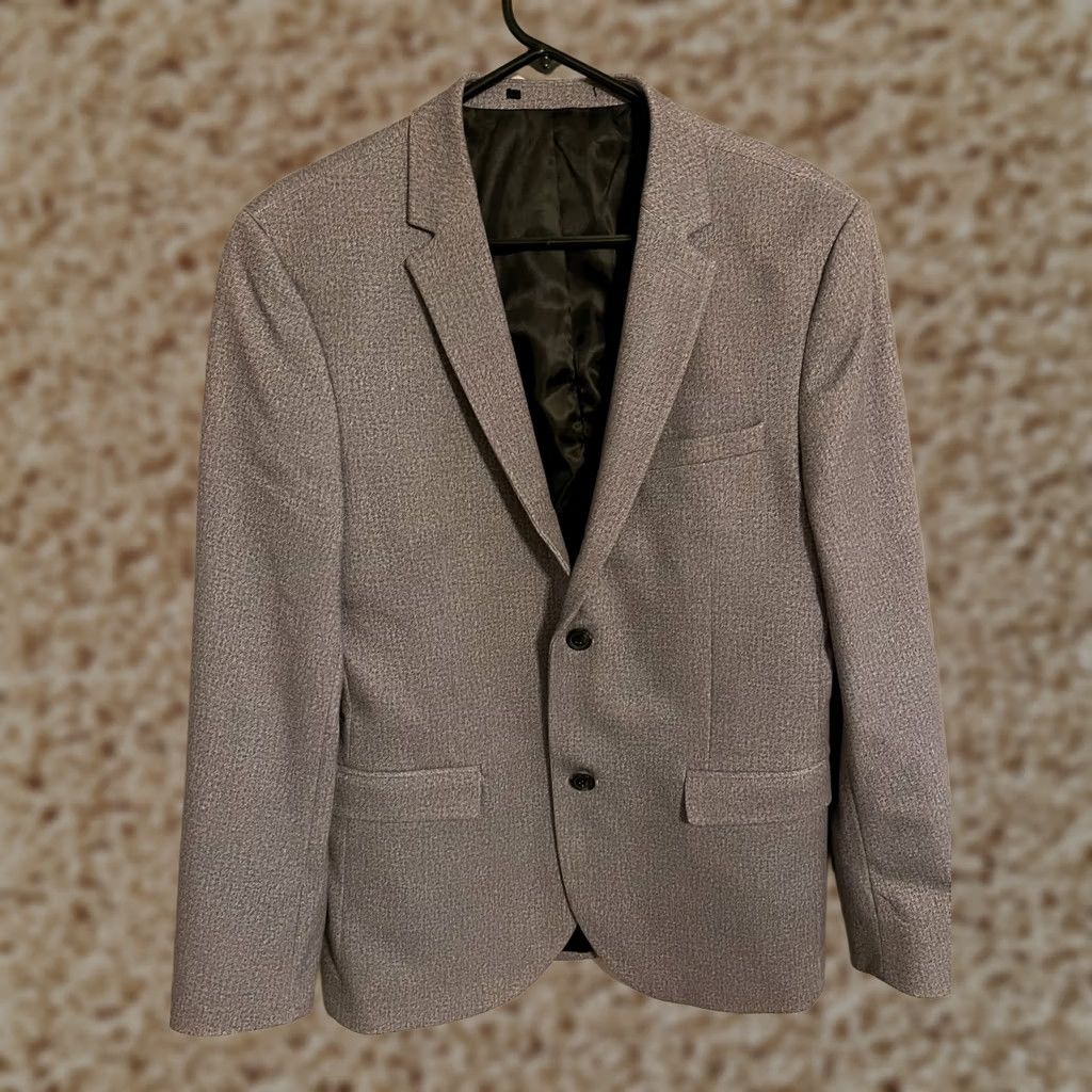 Topman Topman Mens Sport Coat Jacket - Gray Polyester Blend Blazer - 40 Size Size 40R - 1 Thumbnail