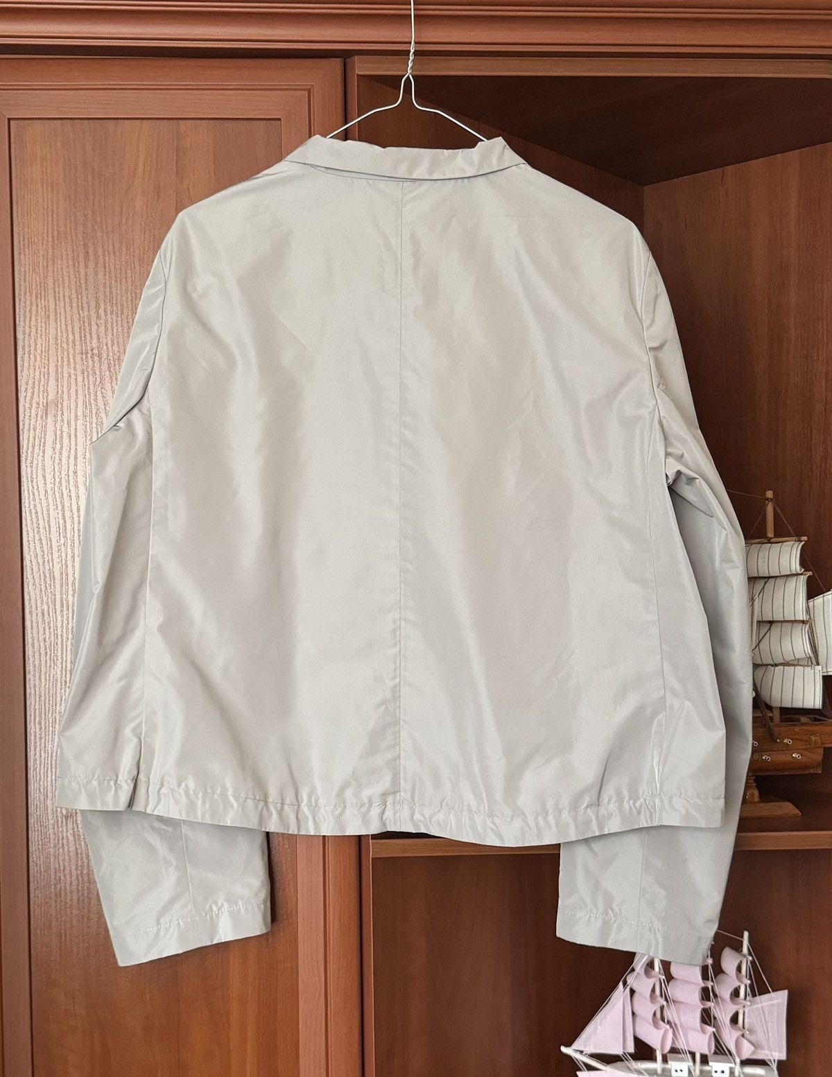 Designer × Jil Sander × Vintage Jil sander 42 nylon beige blazer jacket crop coat button up Size M / US 6-8 / IT 42-44 - 18 Thumbnail