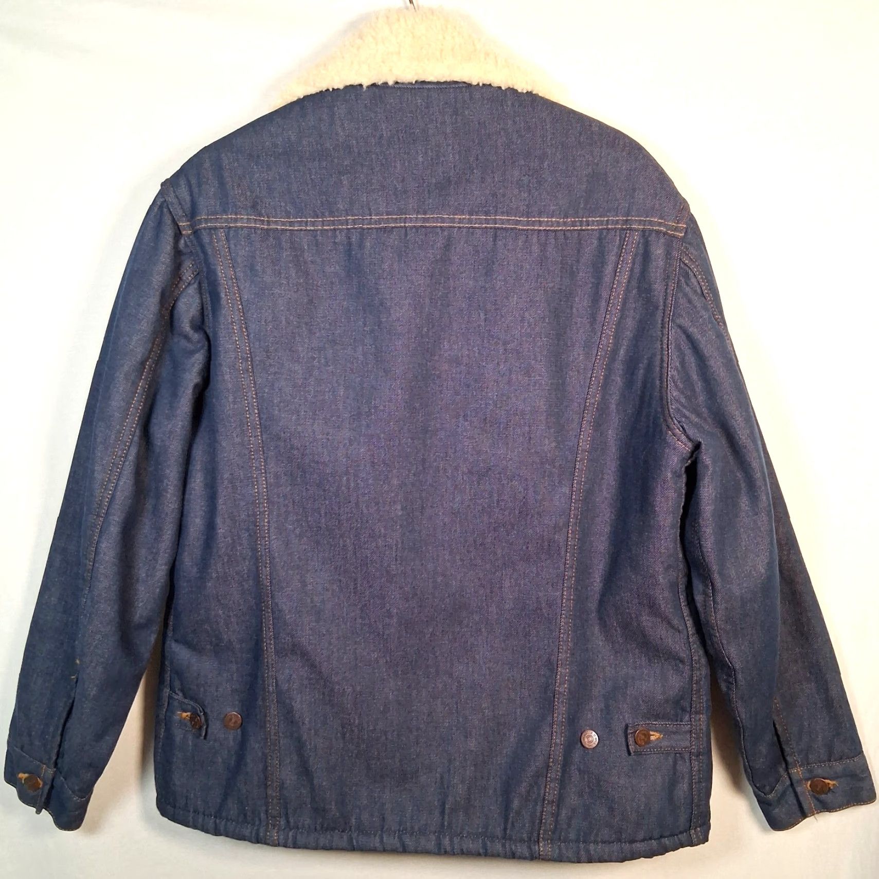 Sears Vintage Sears Roebucks Denim Trucker Jean Jacket Men 46 R Sherpa Lined Blue Size US 30 / EU 46 - 3 Thumbnail