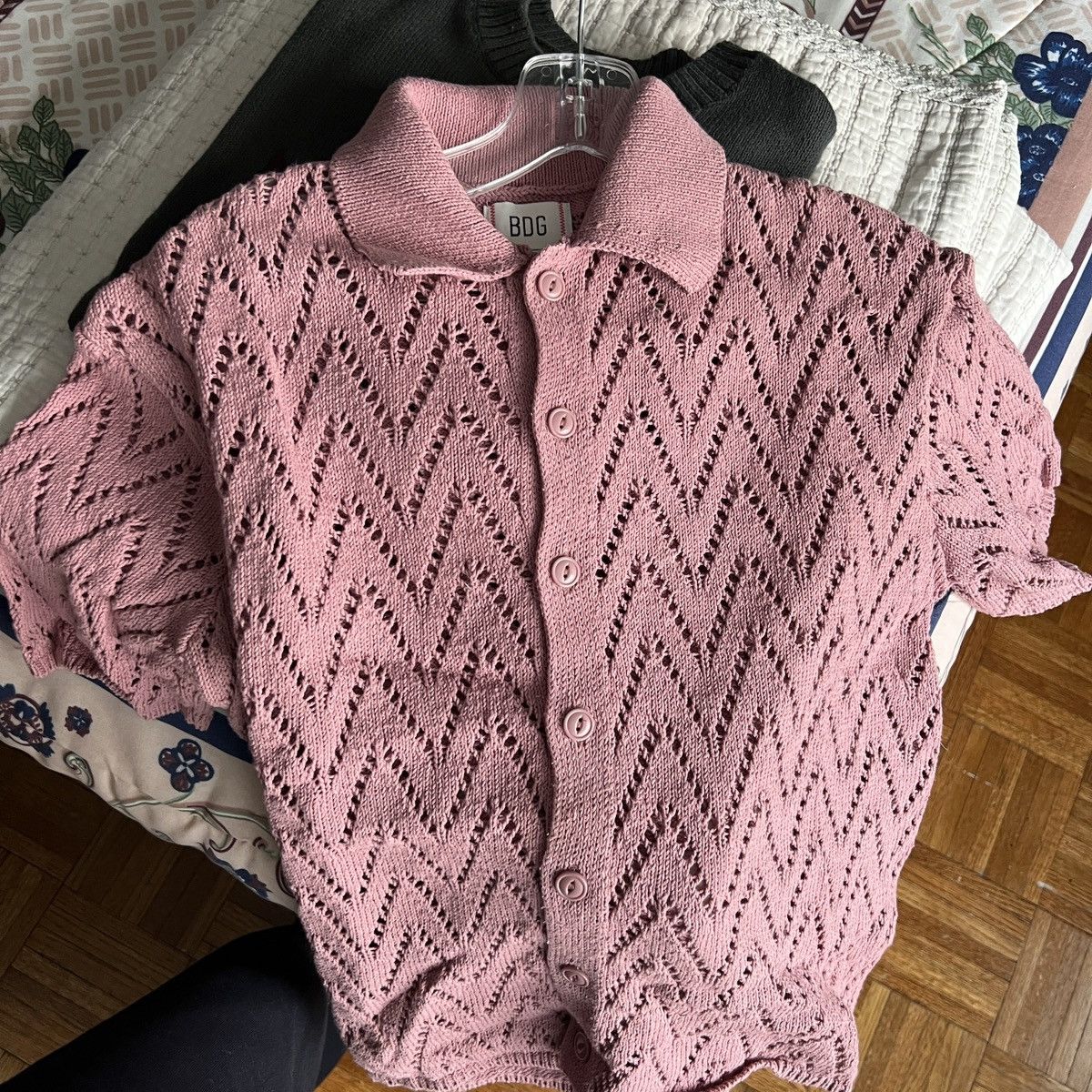 Bdg UO BDG Pink button up knit shirt sweater Size US S / EU 44-46 / 1 - 2 Thumbnail