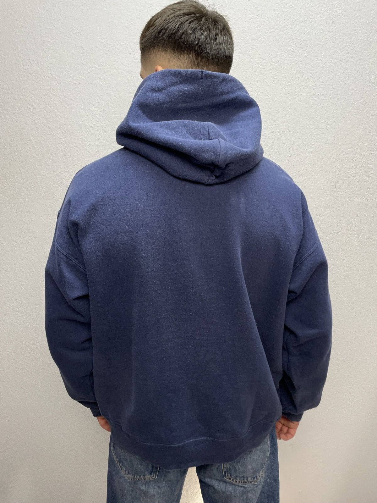 Thrasher Vintage Thrasher Navy Boxy Hoodie Skateboard Magazine Logo Size US M / EU 48-50 / 2 - 11 Thumbnail