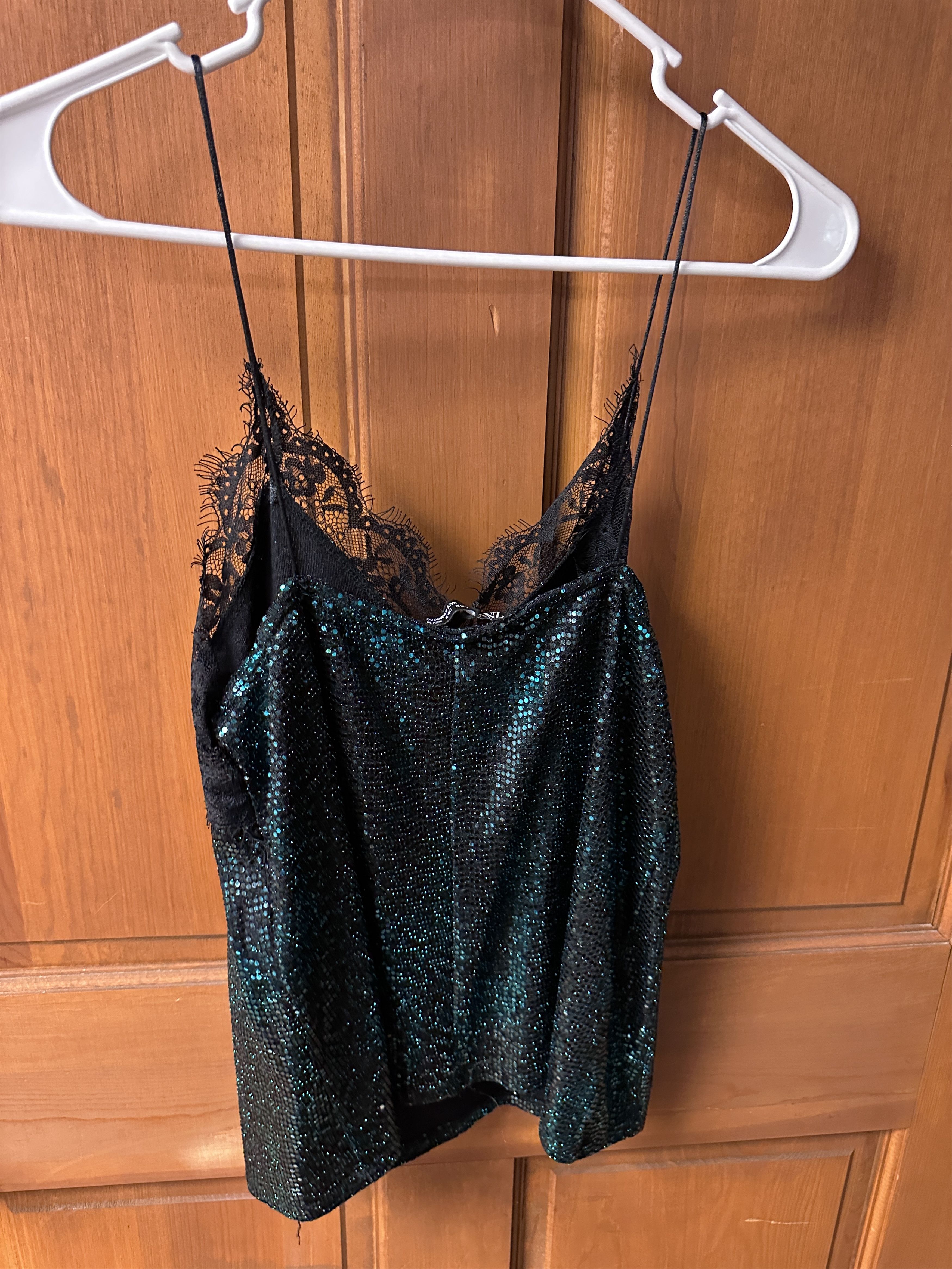Zara ZARA Women's Green Sequin Top Size Medium Size M / US 6-8 / IT 42-44 - 6 Thumbnail