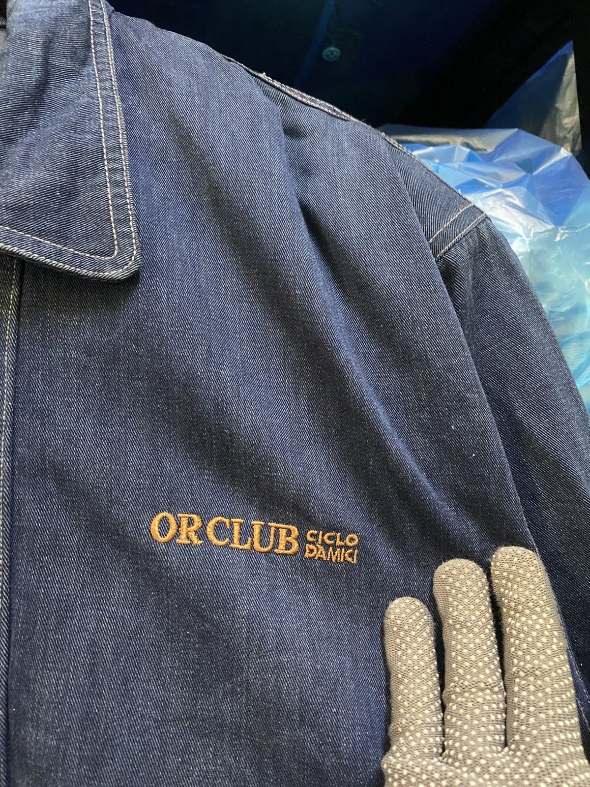 Other Vintage OR CLUB Denim Jacket with Embroidered Eagle Back Size US M / EU 48-50 / 2 - 5 Thumbnail