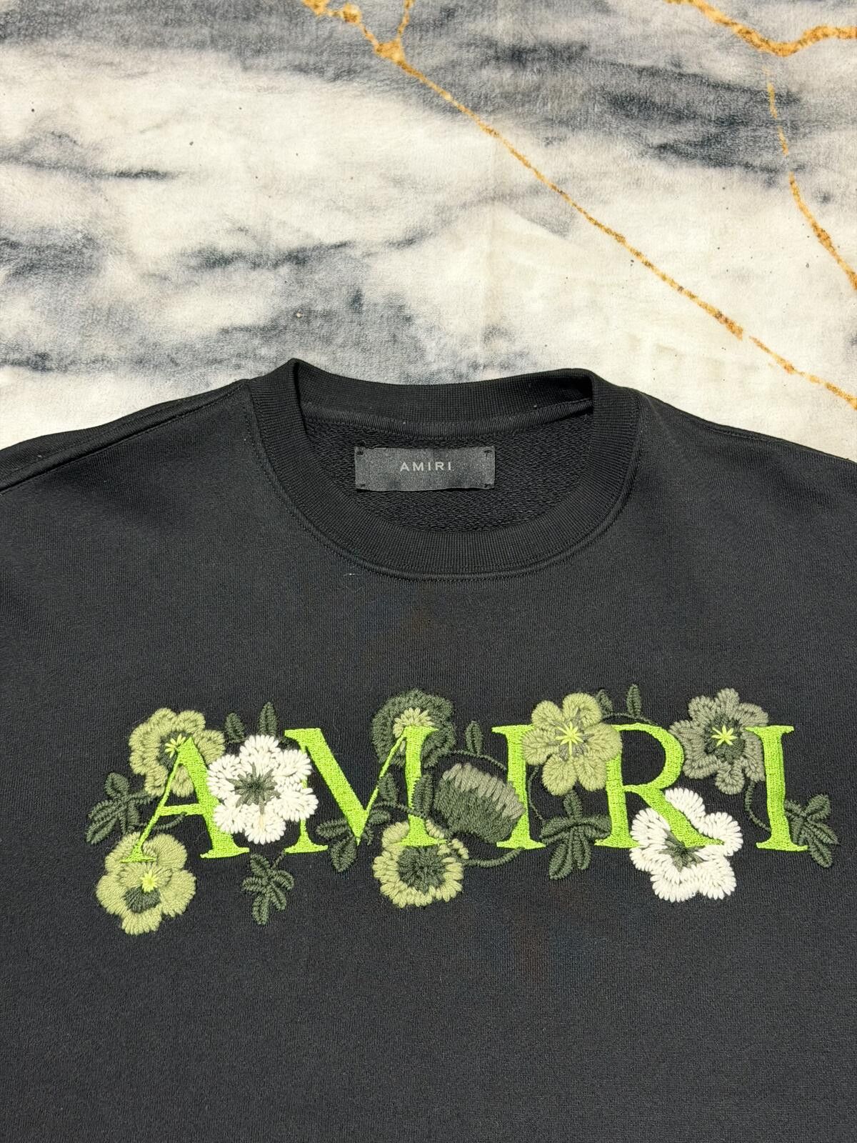 Amiri Amiri Embroidered Flower Crew Black/Green - S Size US S / EU 44-46 / 1 - 2 Thumbnail