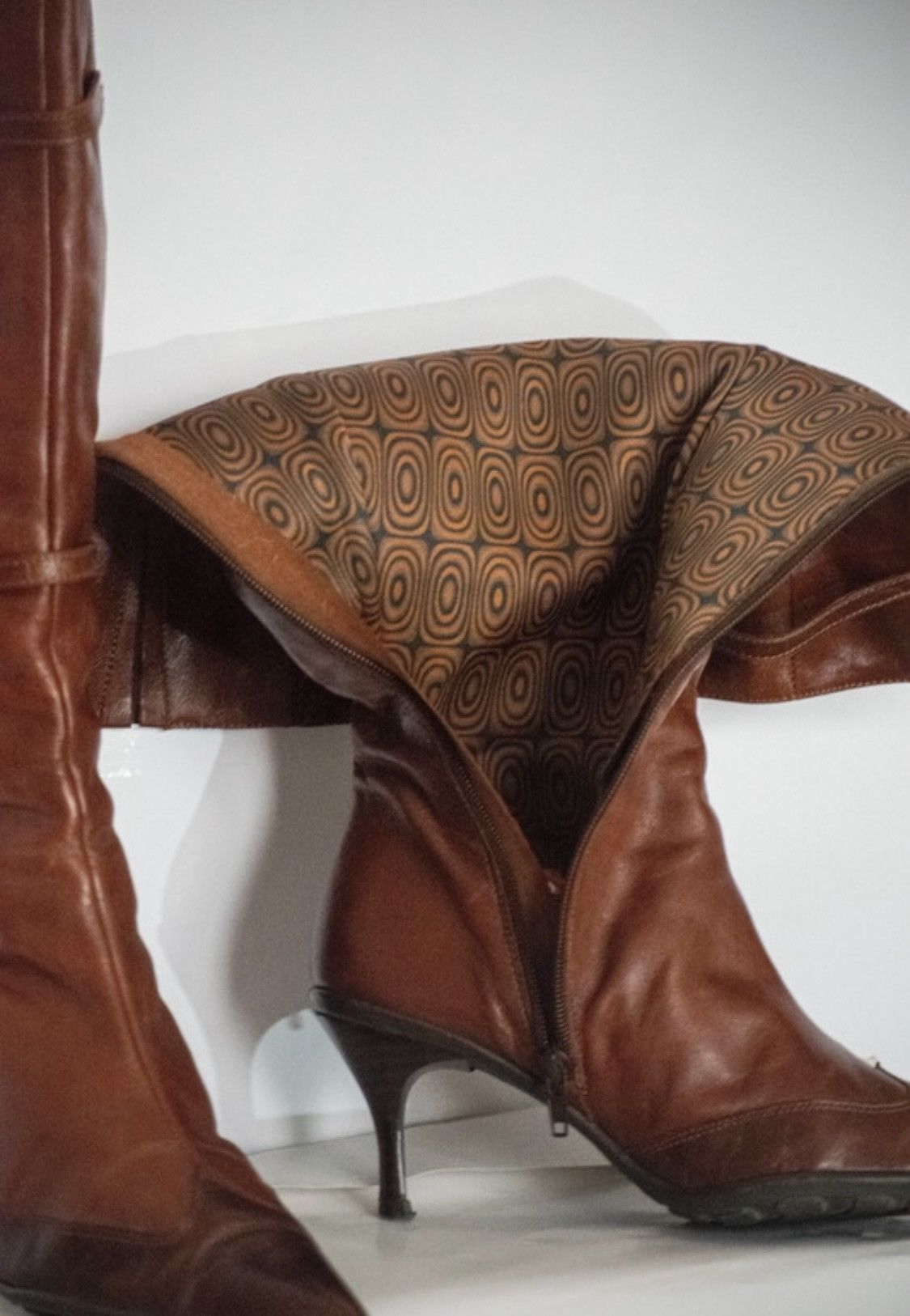 Vintage 90's Genuine leather kitten heel art deco boots y2k opium Size US 7 / IT 37 - 6 Thumbnail