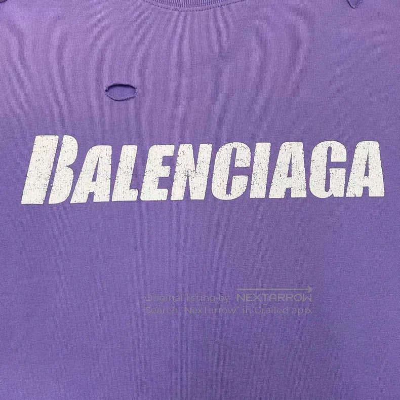 Balenciaga Balenciaga Ripped Distressed Logo Short Sleeve Size US XXS / EU 40 - 2 Thumbnail