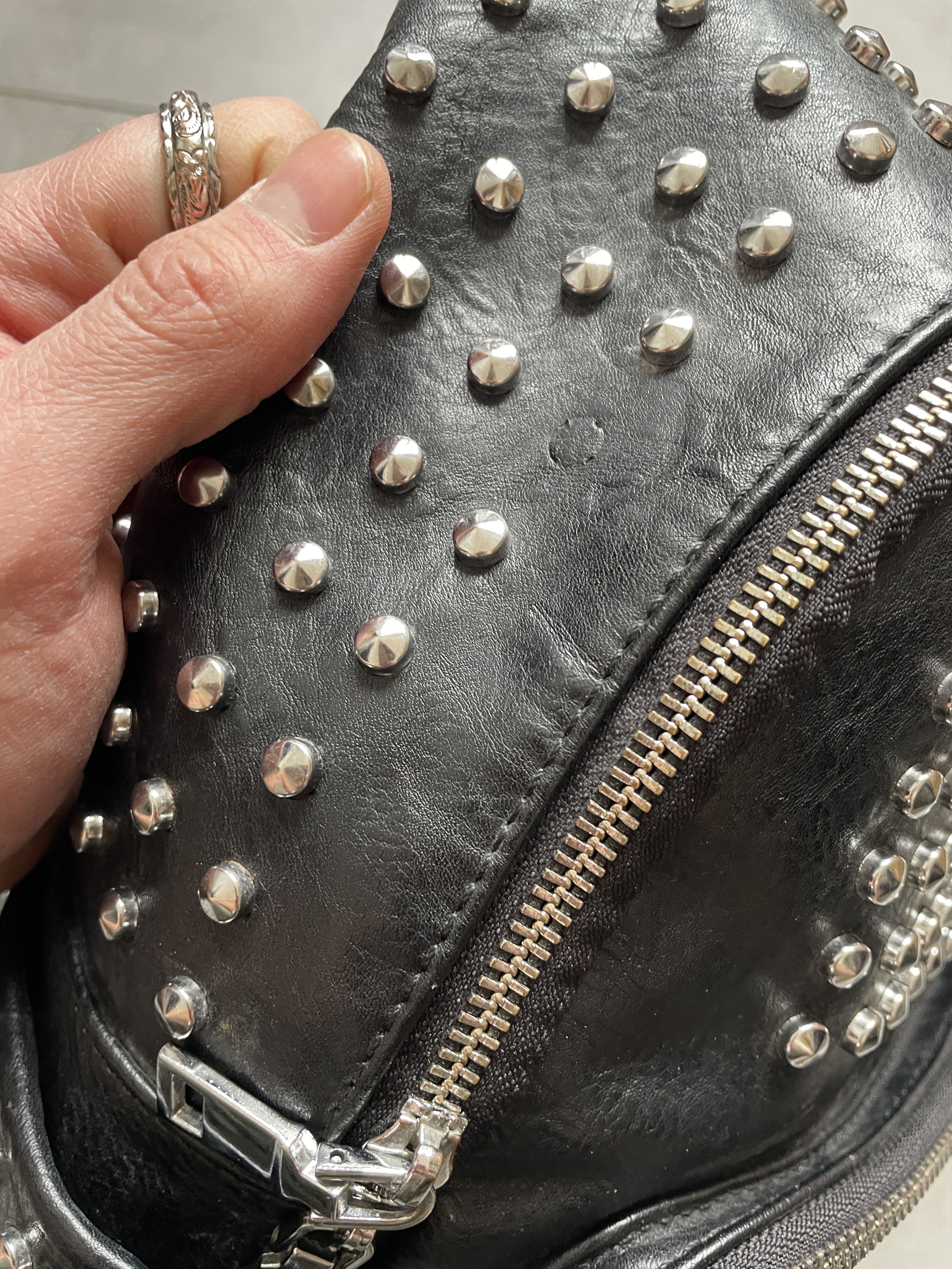 Swagger Y2K BLACK ECO LEATHER STUDDED MCM TYPE BLACK BACKPACK Size ONE SIZE - 6 Thumbnail