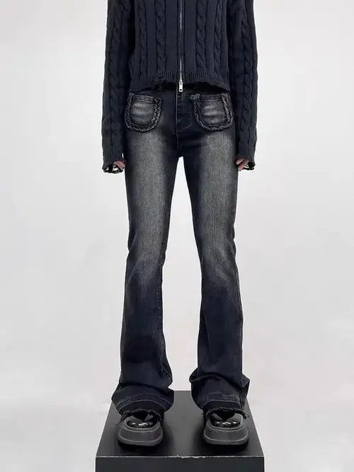 Jean Street wash skinny stretch micro-flared versatile jeans Size US 30 / EU 46 - 5 Thumbnail